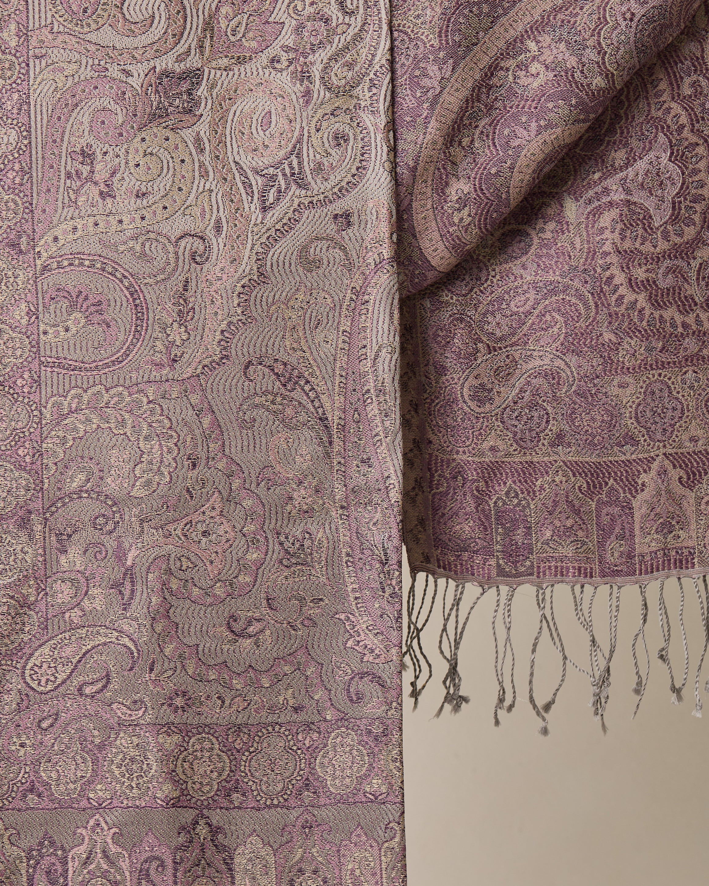 Lavender Whisper Silk Jacquard Shawl