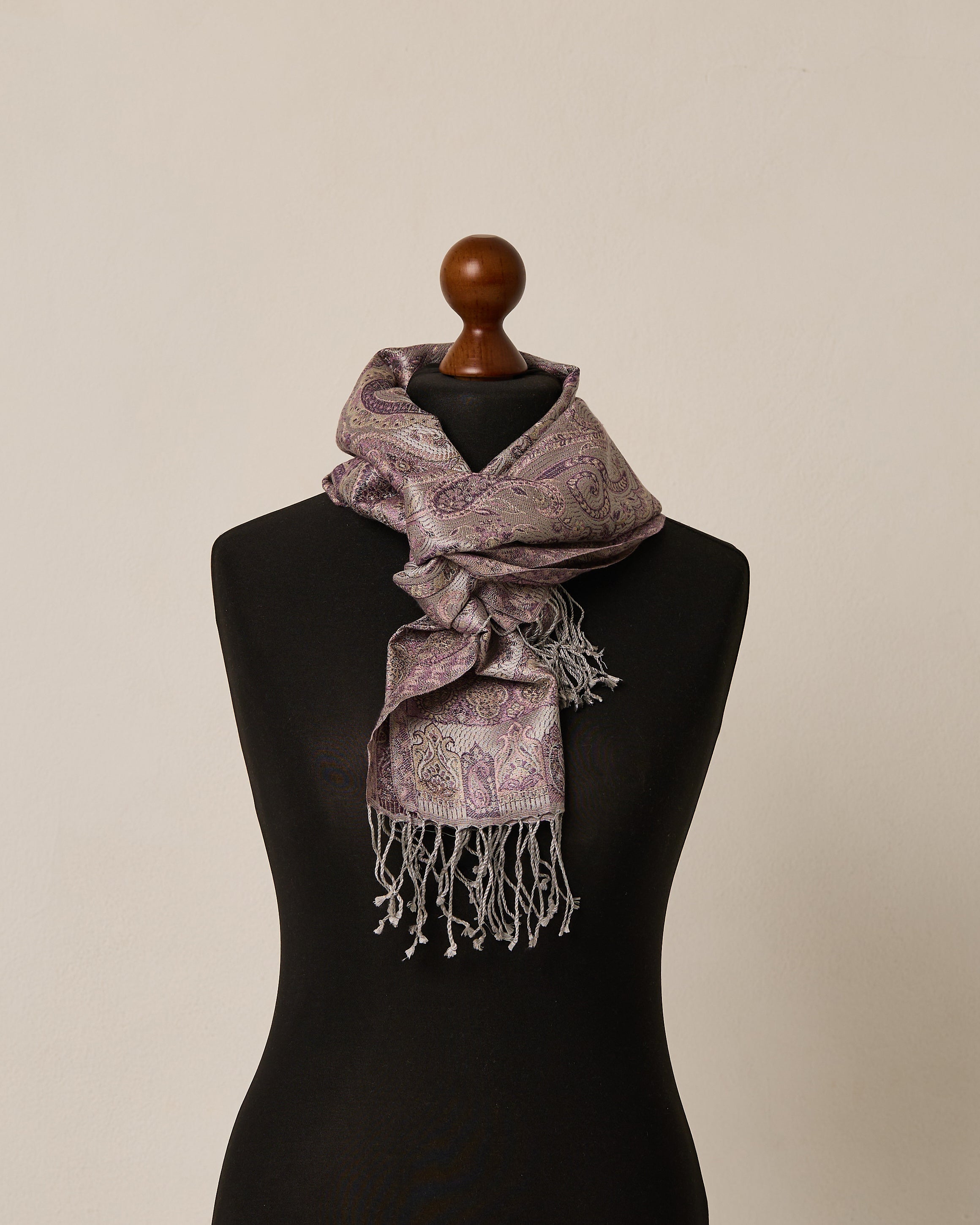 Lavender Whisper Silk Jacquard Shawl