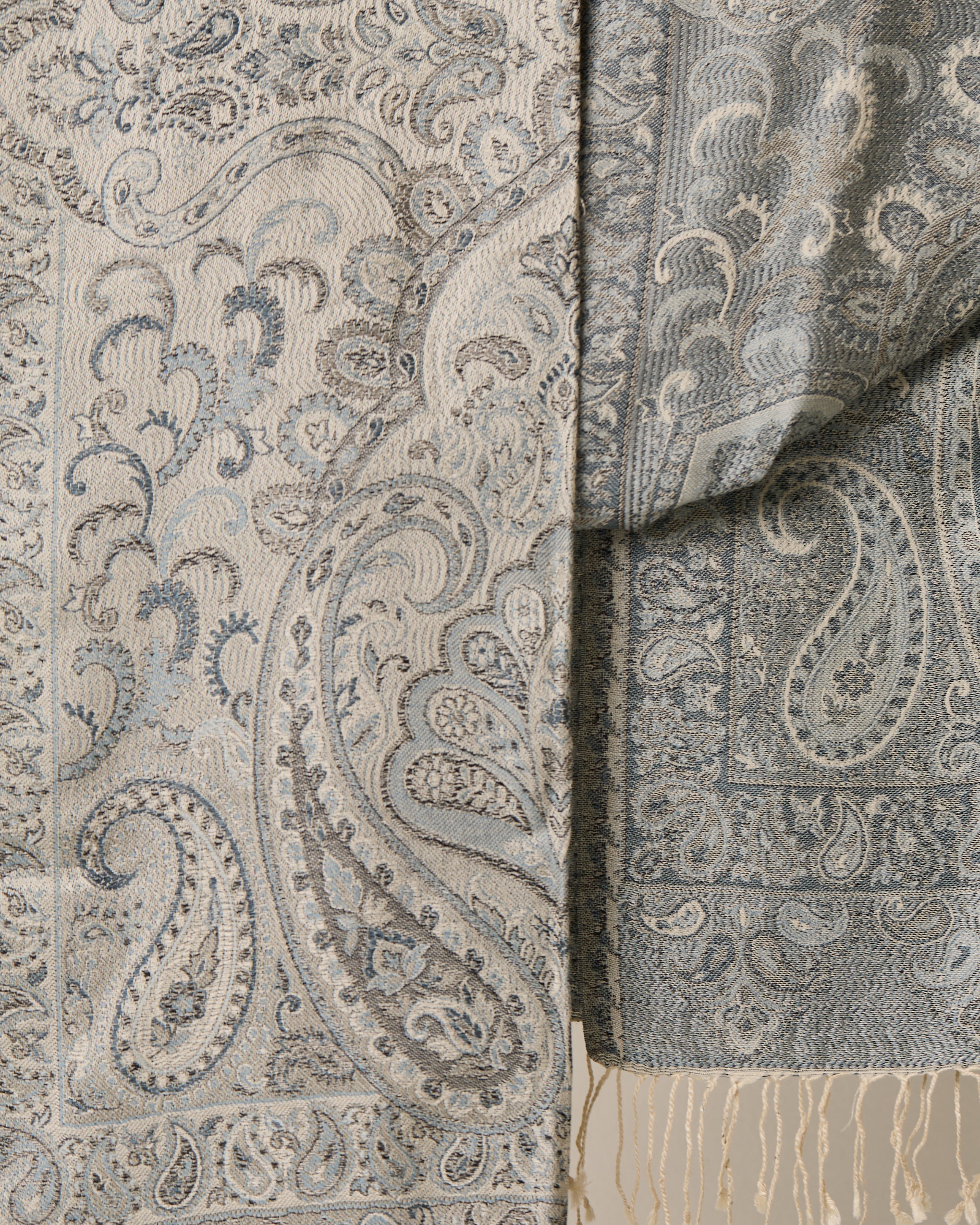 Silver Moon Silk Jacquard Shawl