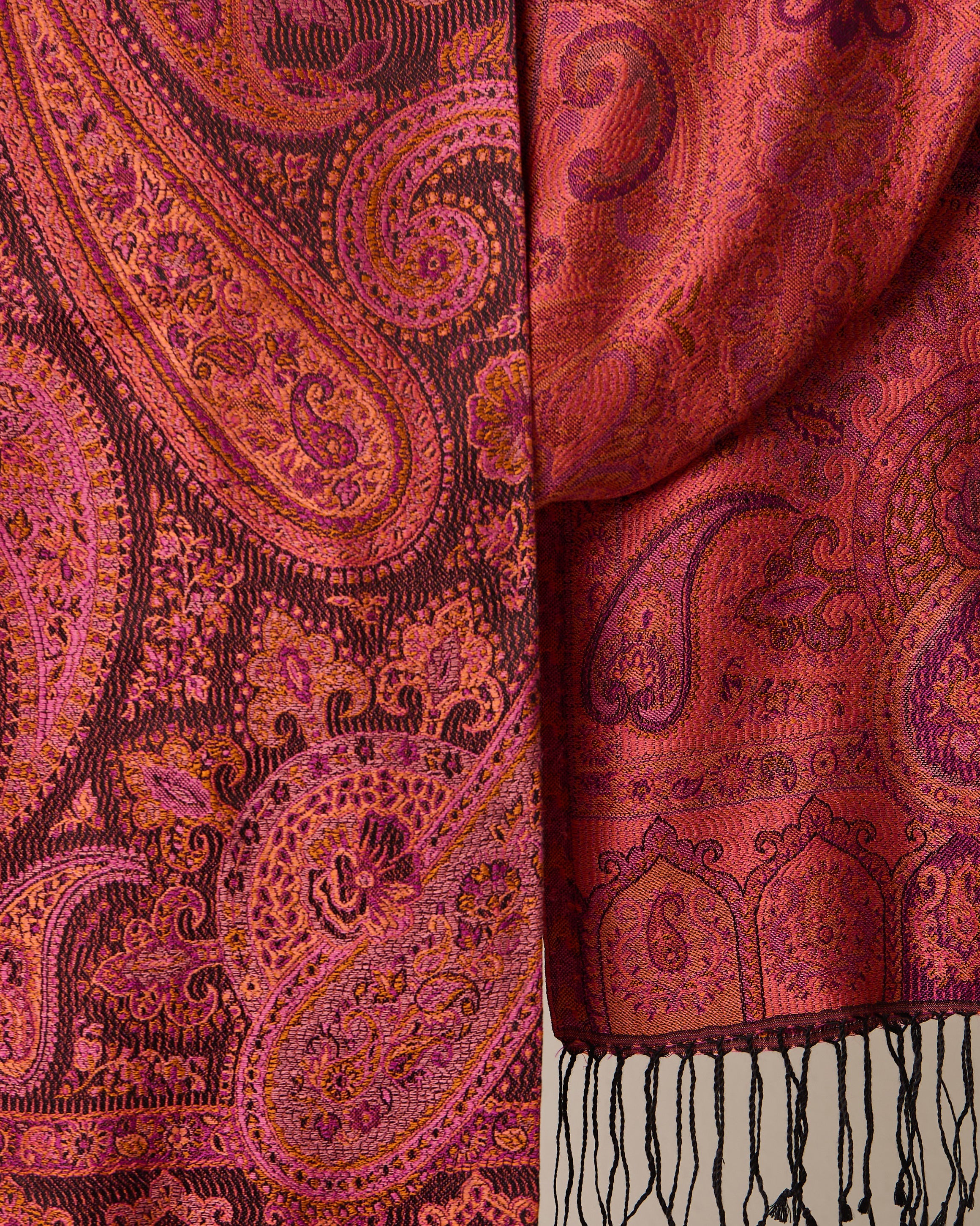 Midnight Orchid Silk Jacquard Shawl