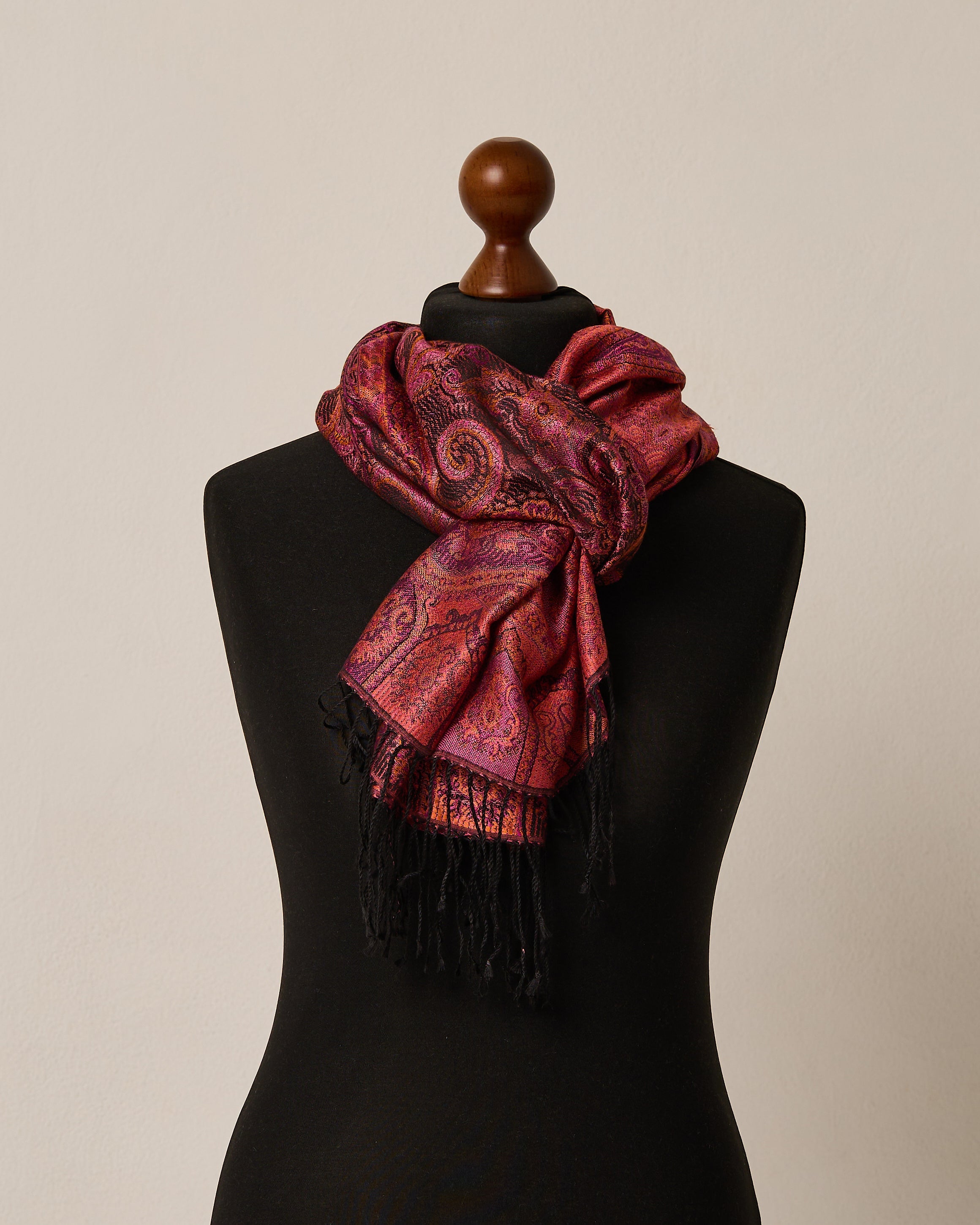 Midnight Orchid Silk Jacquard Shawl