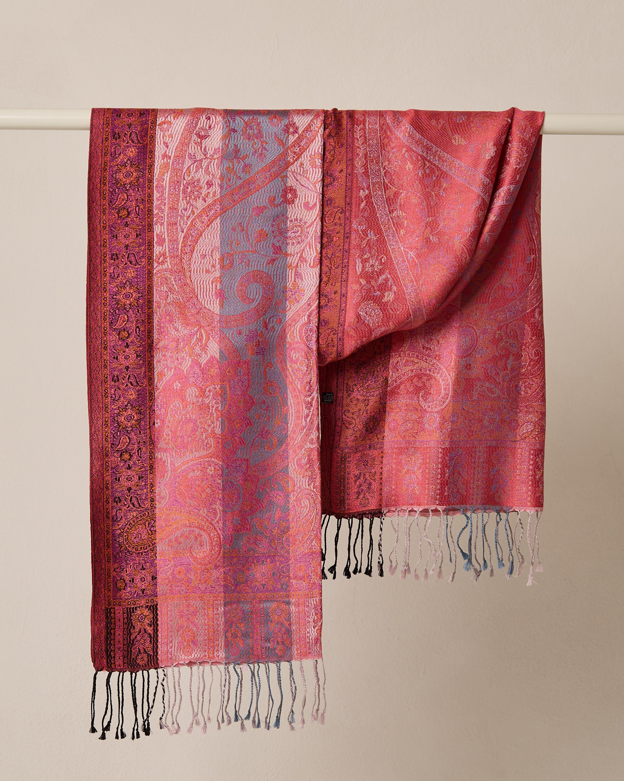 Rose Quartz Silk Jacquard Shawl