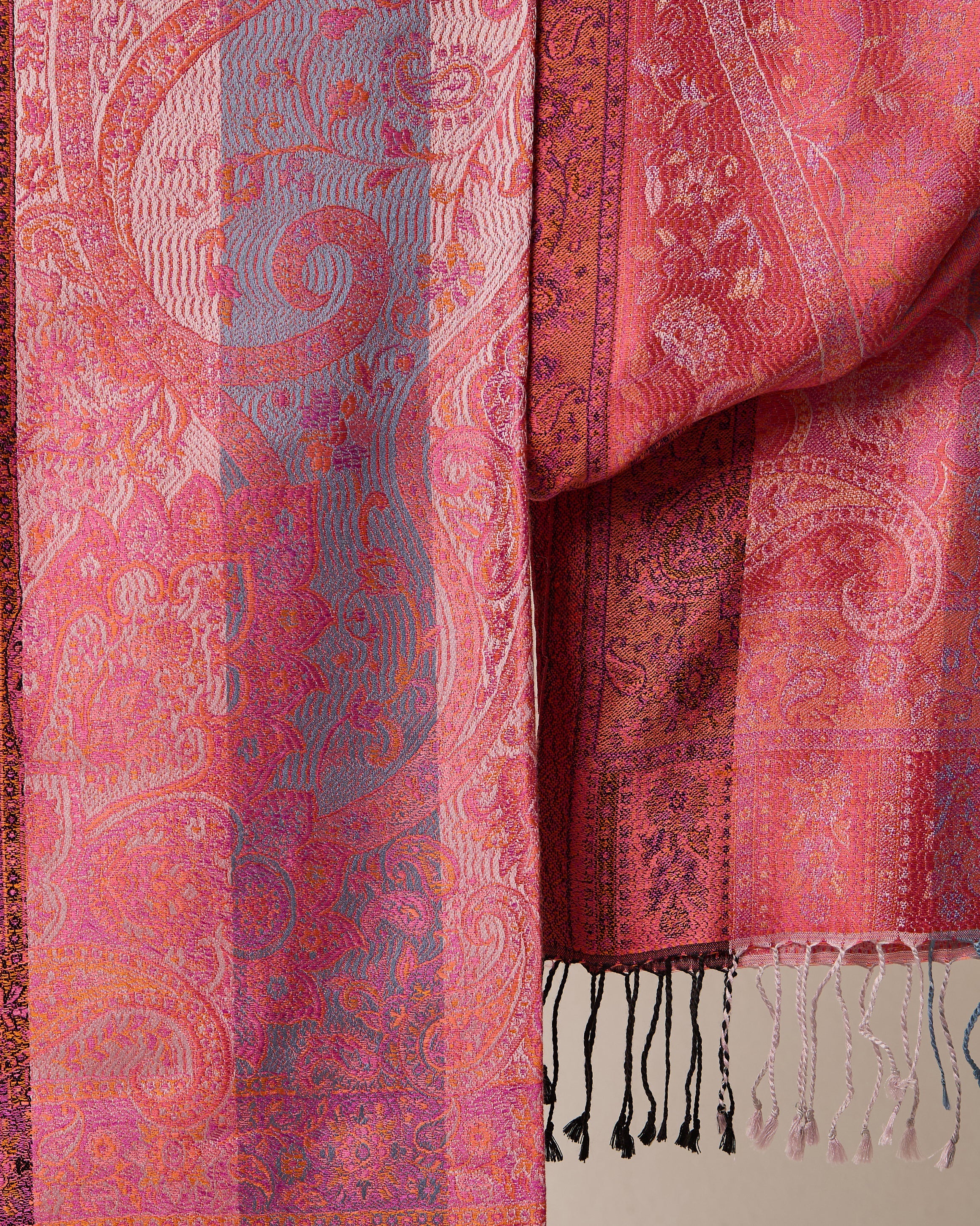 Rose Quartz Silk Jacquard Shawl