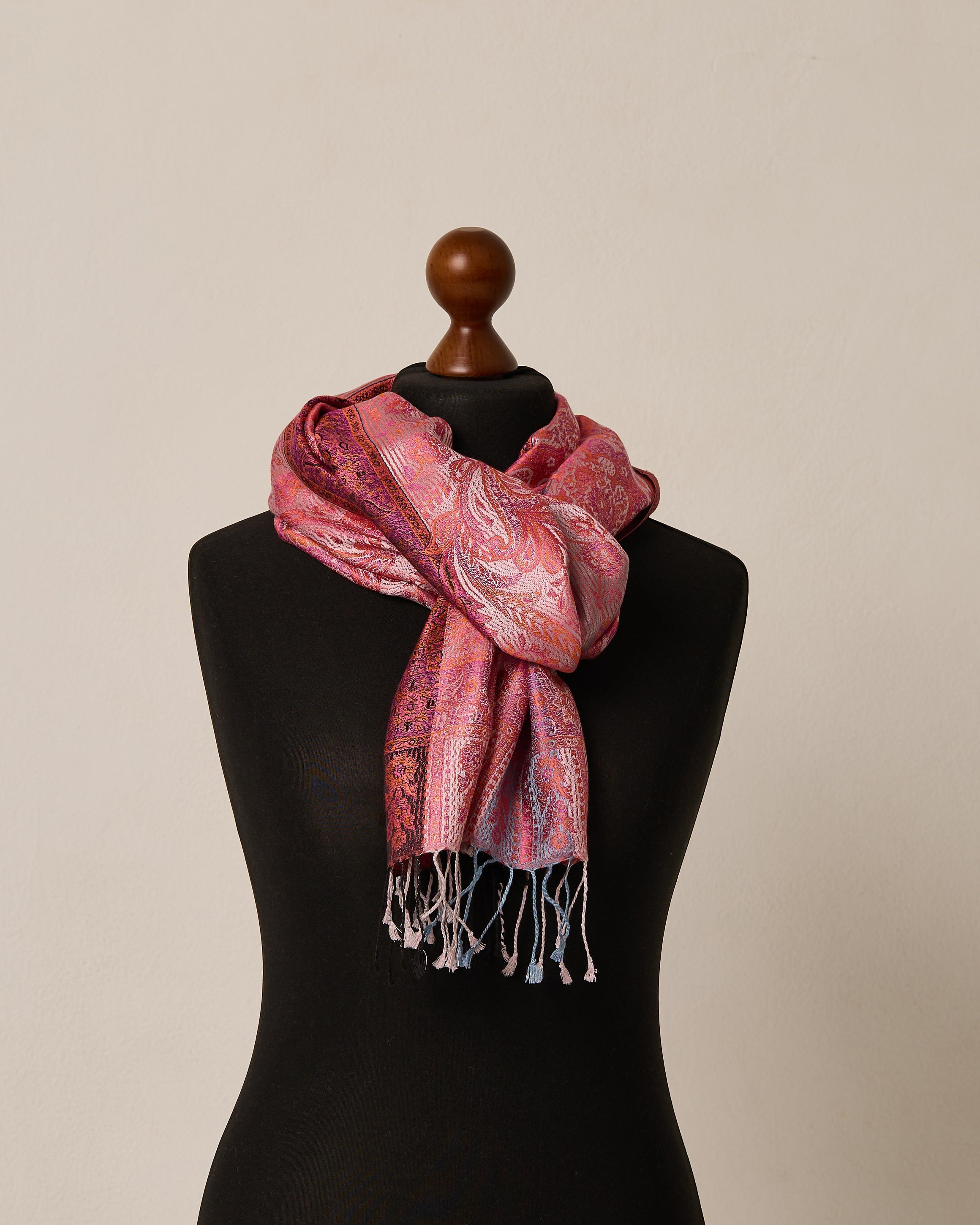 Rose Quartz Silk Jacquard Shawl