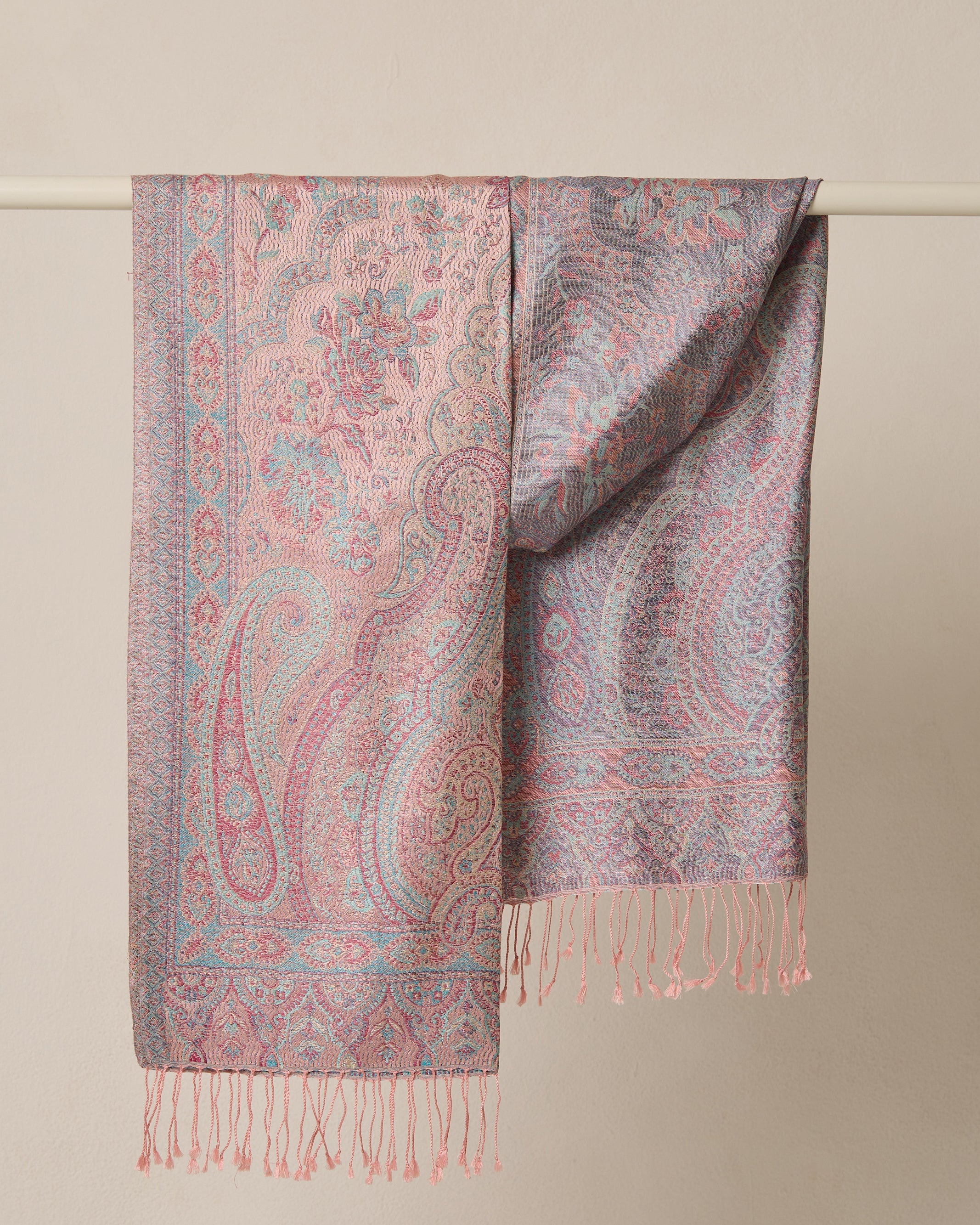 Blush Serenity Silk Jacquard Shawl