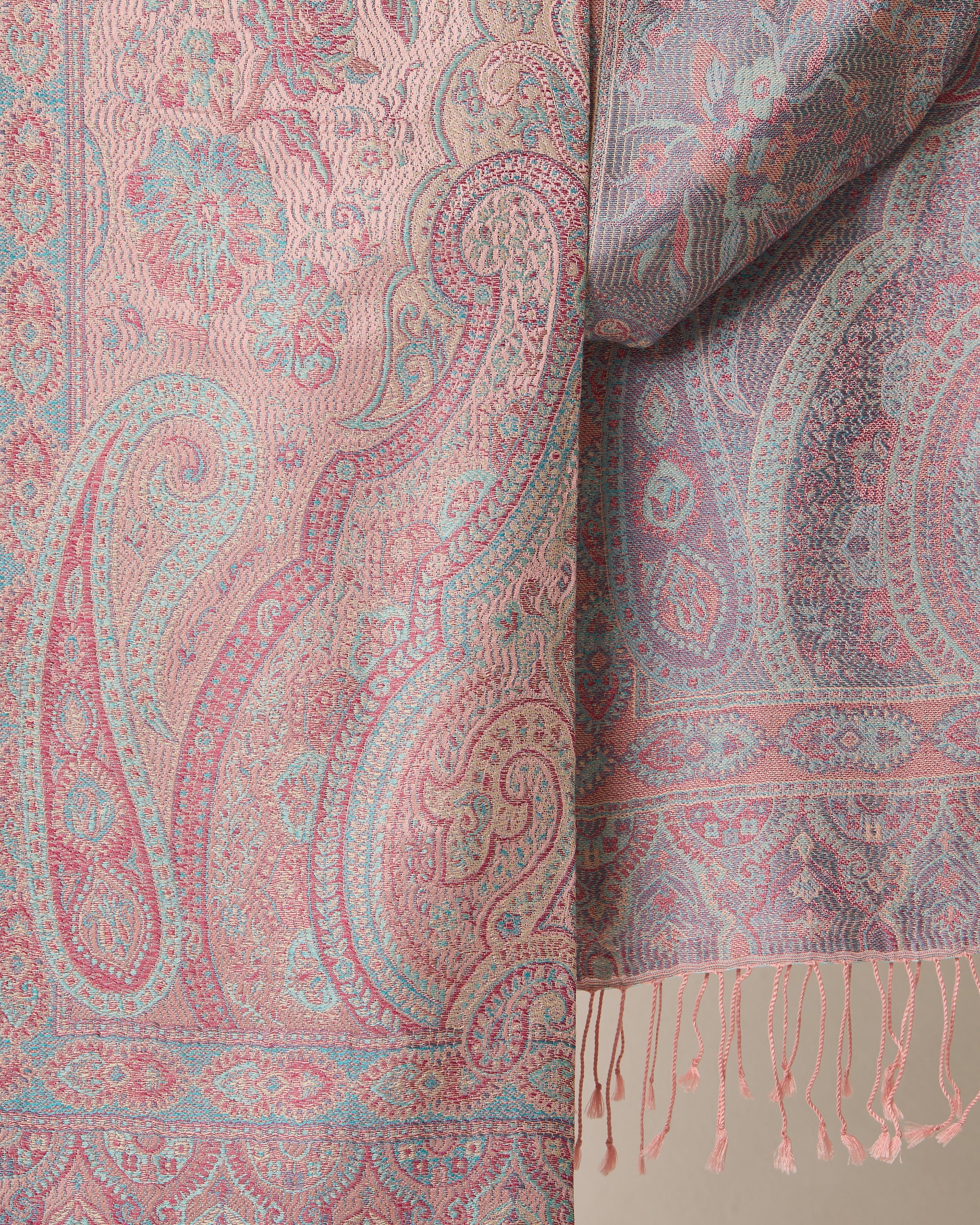Blush Serenity Silk Jacquard Shawl
