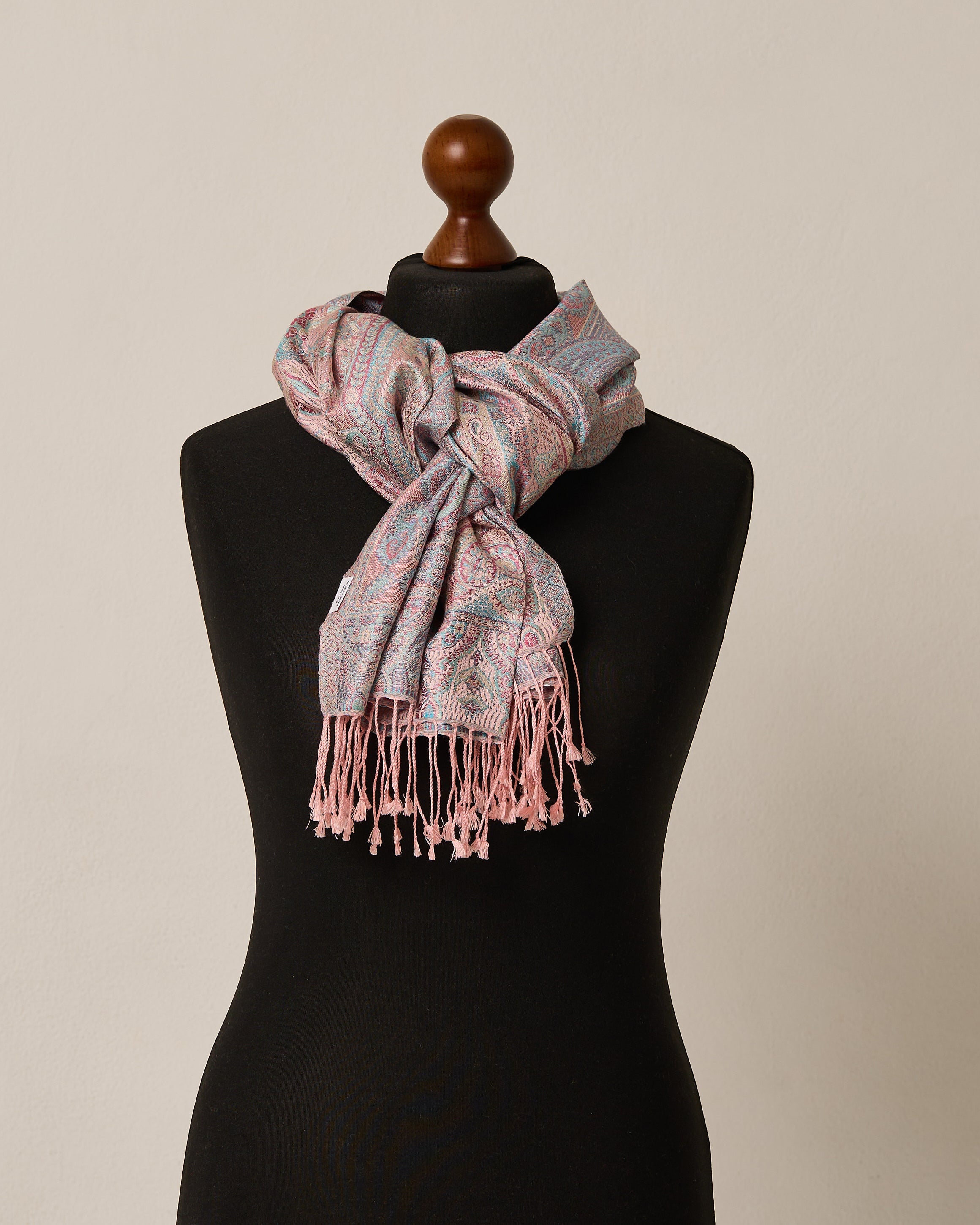 Blush Serenity Silk Jacquard Shawl