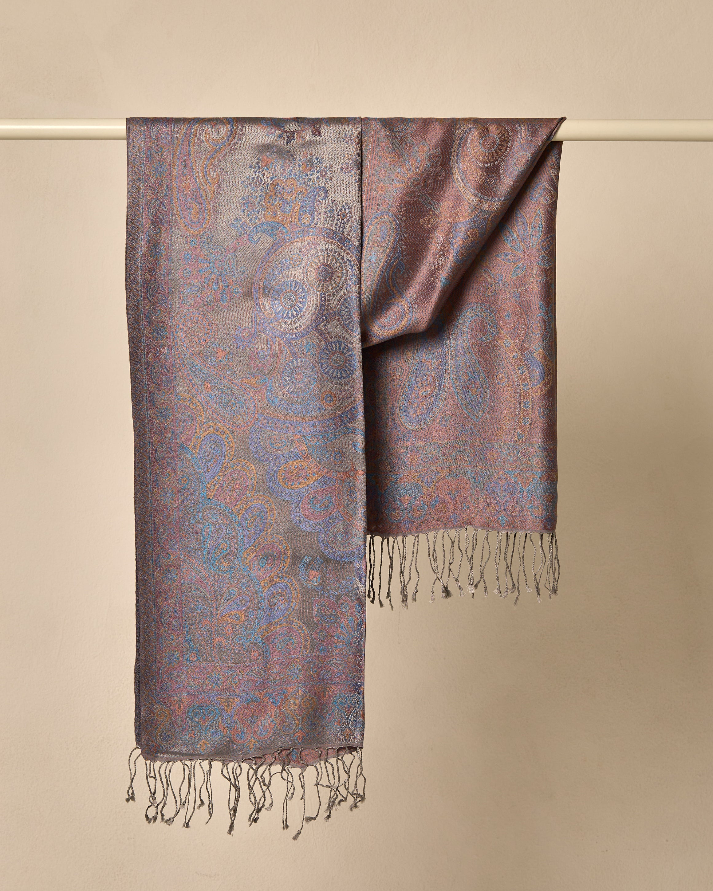 Moonlight Paisley Silk Jacquard Shawl