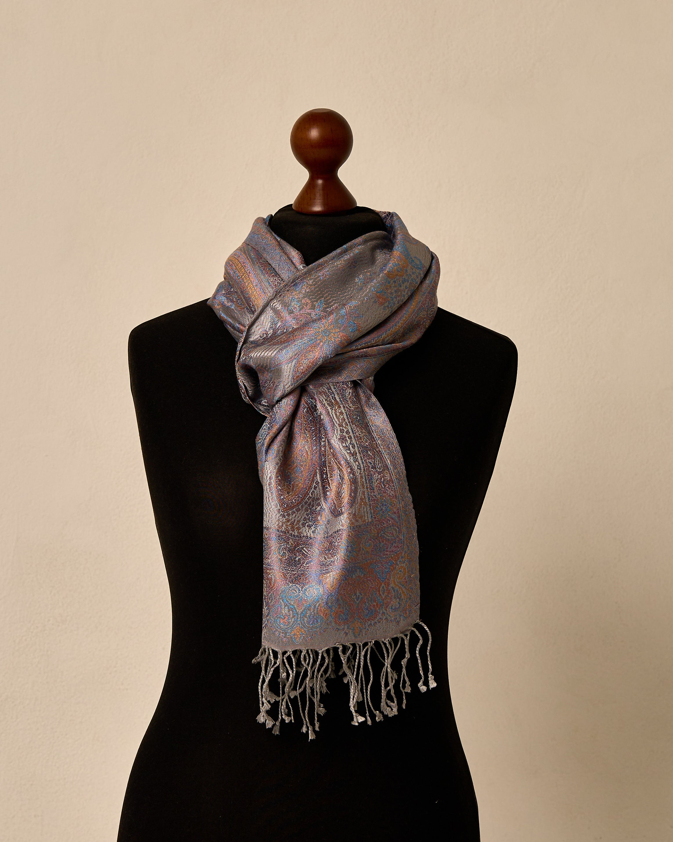 Twilight Rosette Silk Jacquard Shawl
