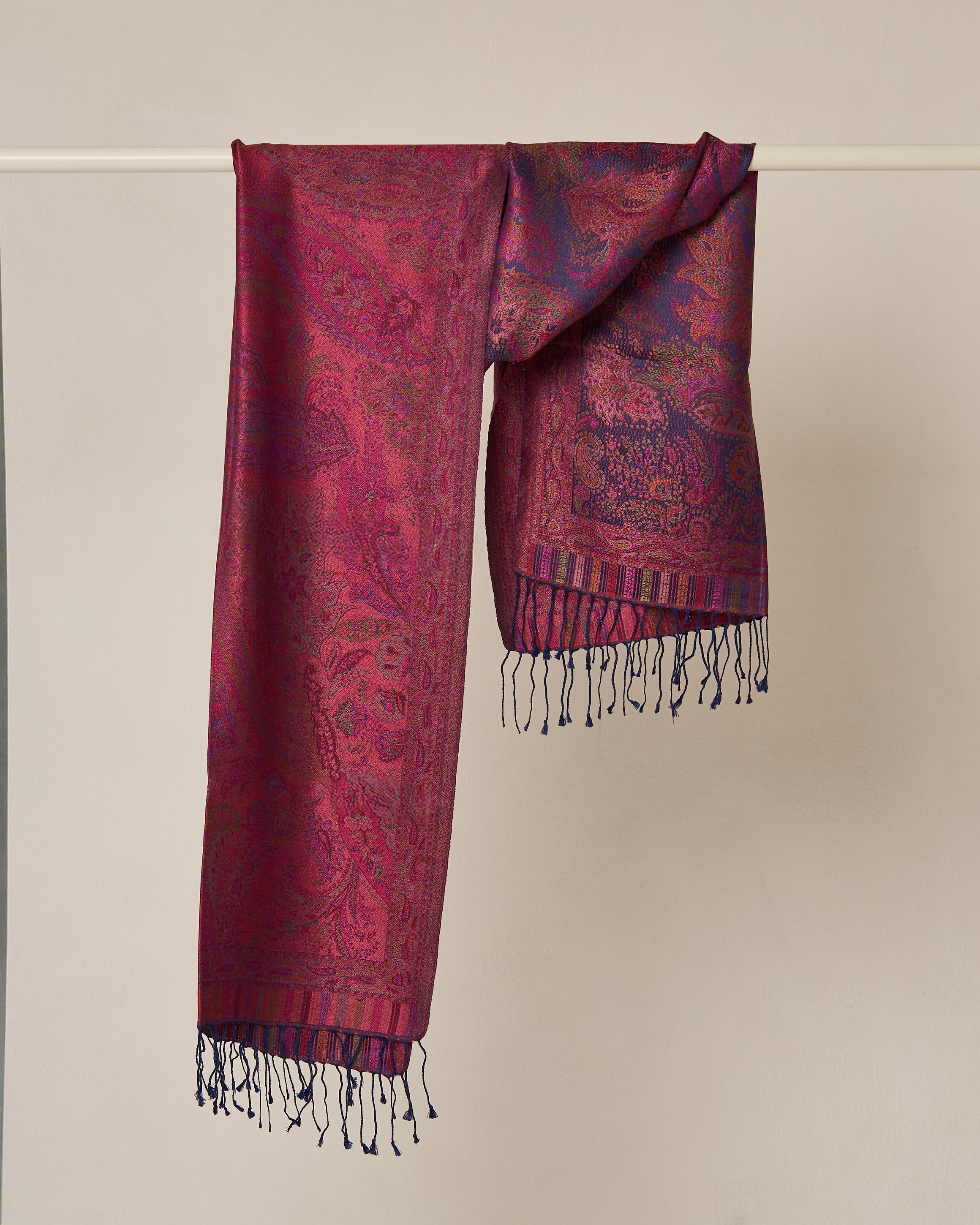 Amethyst Bloom Silk Jacquard Shawl