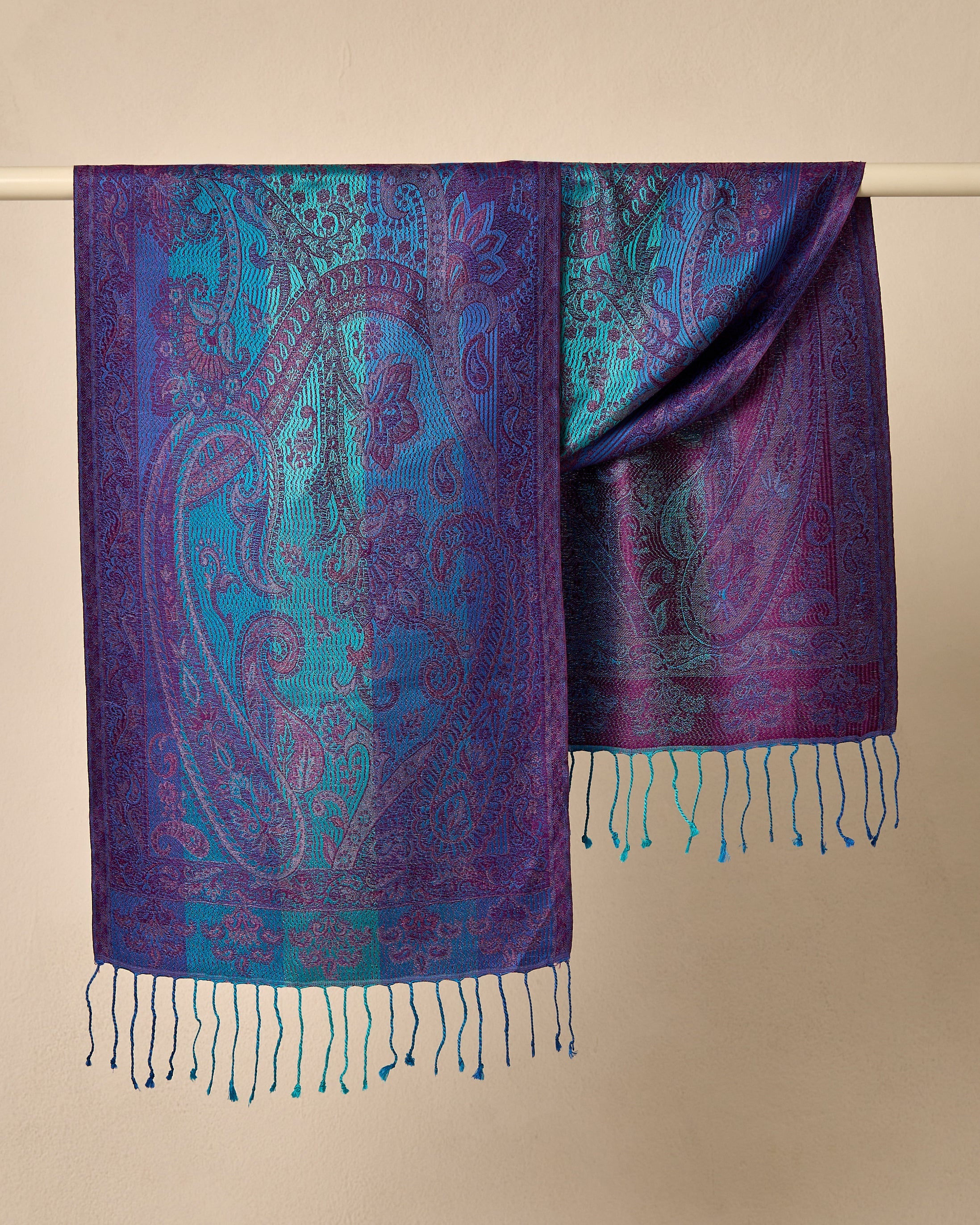 Mystic Lagoon Silk Jacquard Shawl