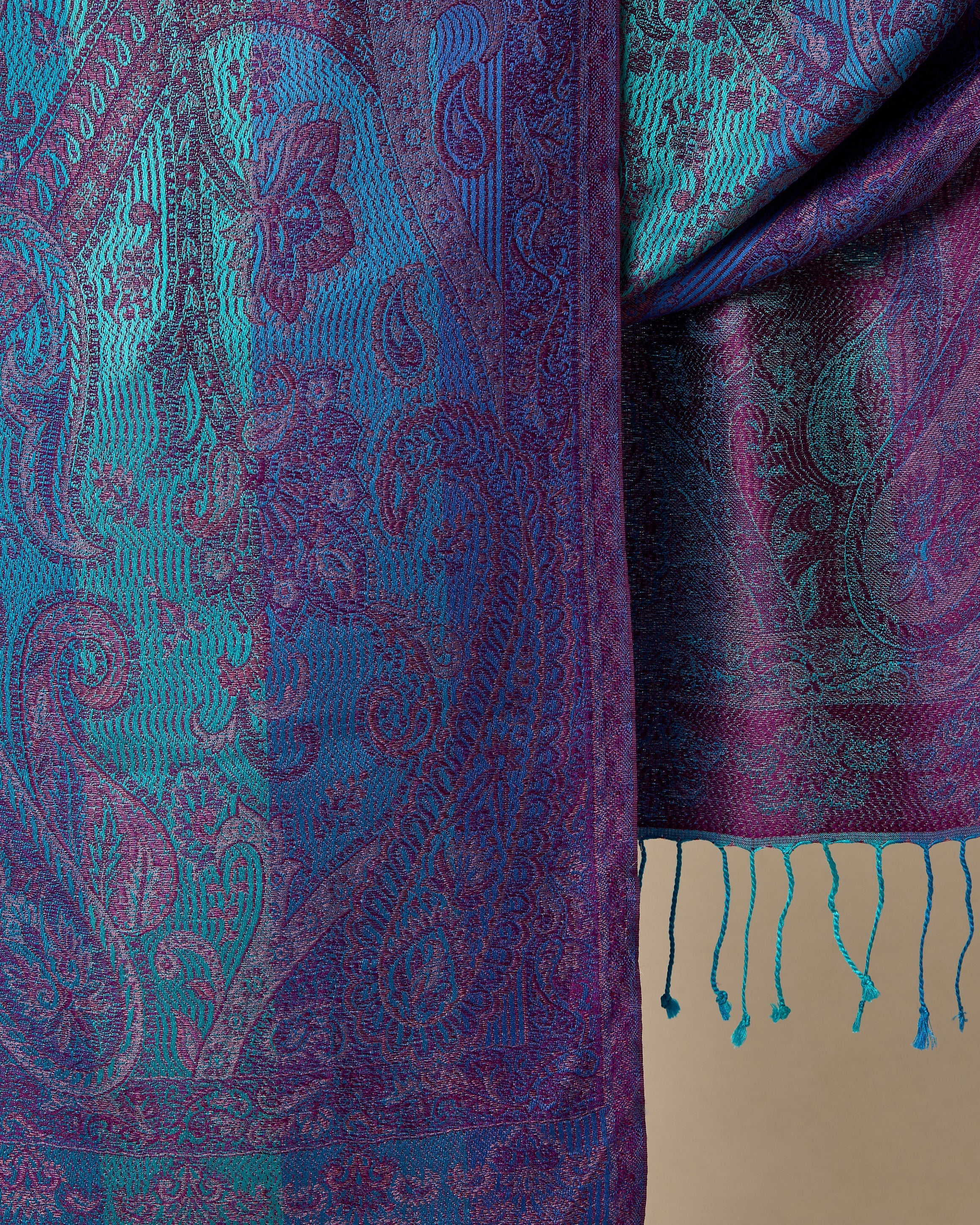 Mystic Lagoon Silk Jacquard Shawl