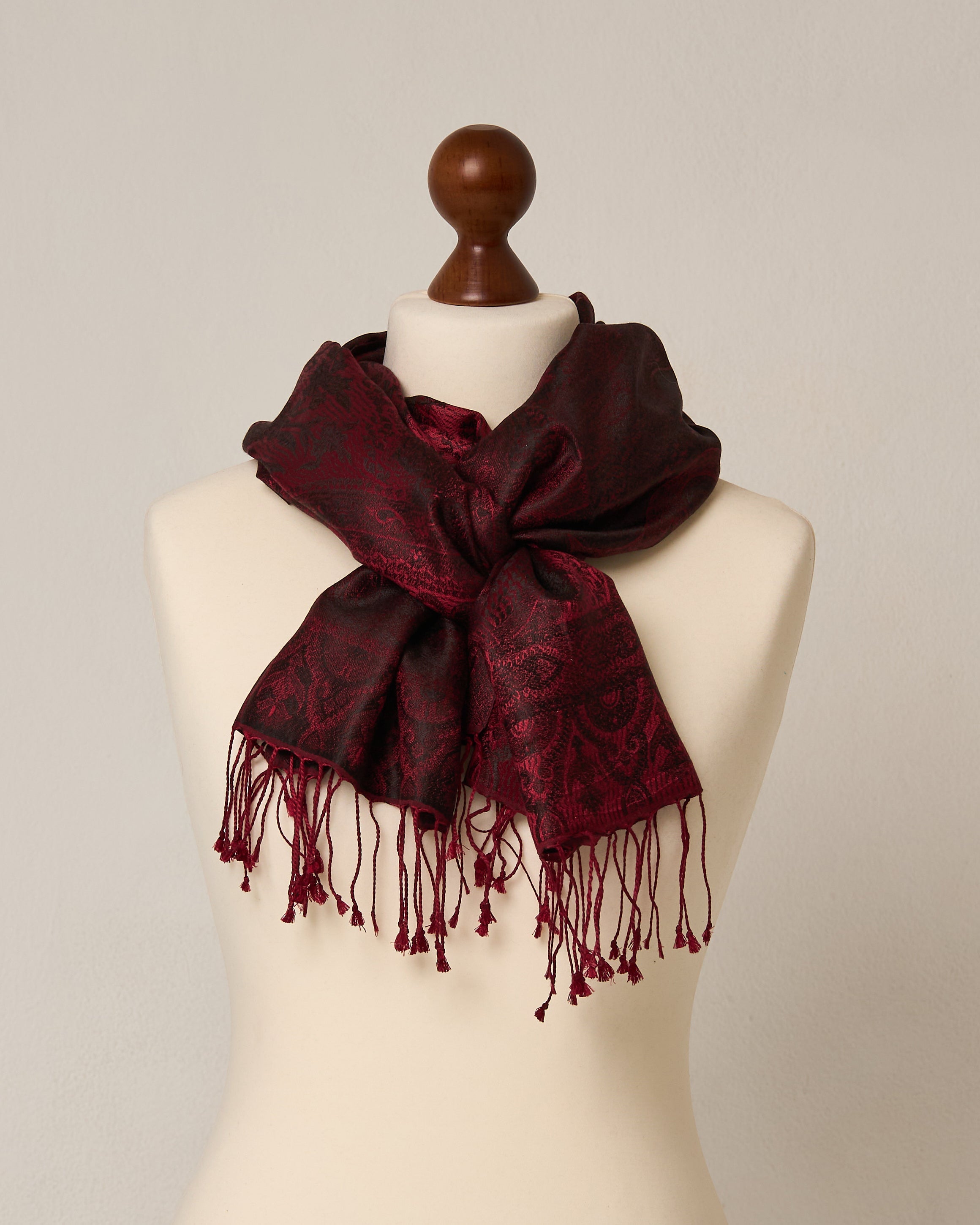 Velvet Camellia Silk Jacquard Shawl