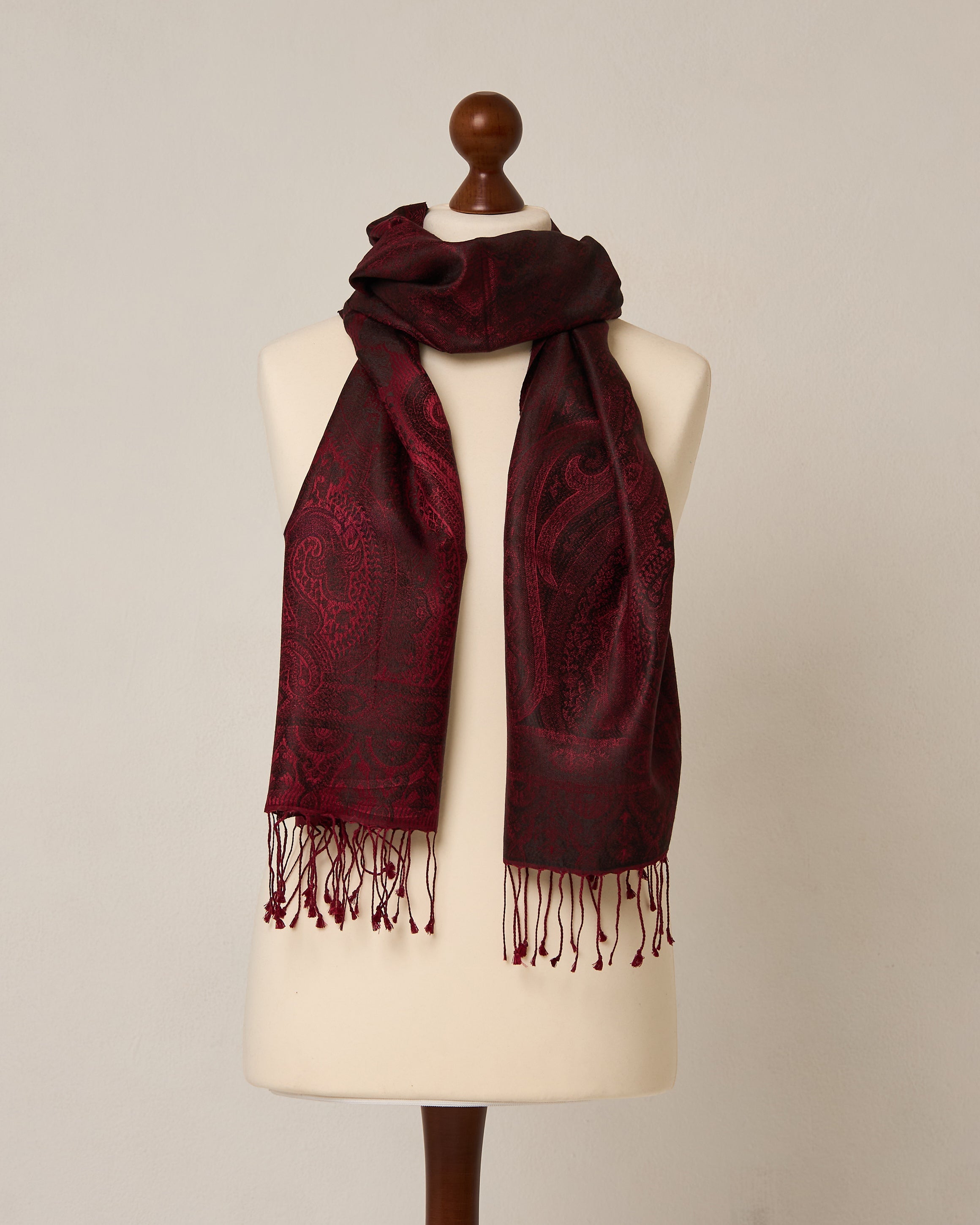 Velvet Camellia Silk Jacquard Shawl