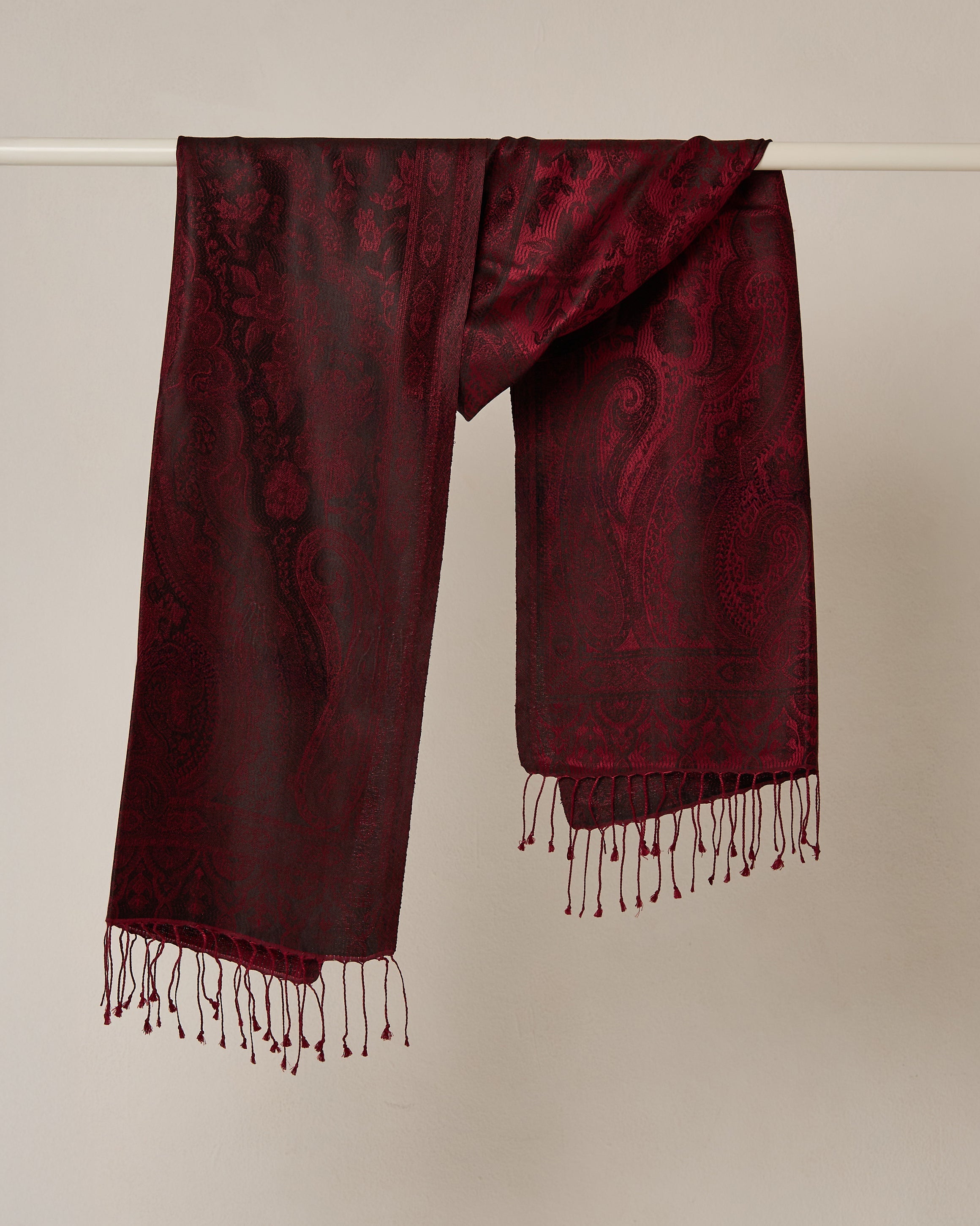 Velvet Camellia Silk Jacquard Shawl