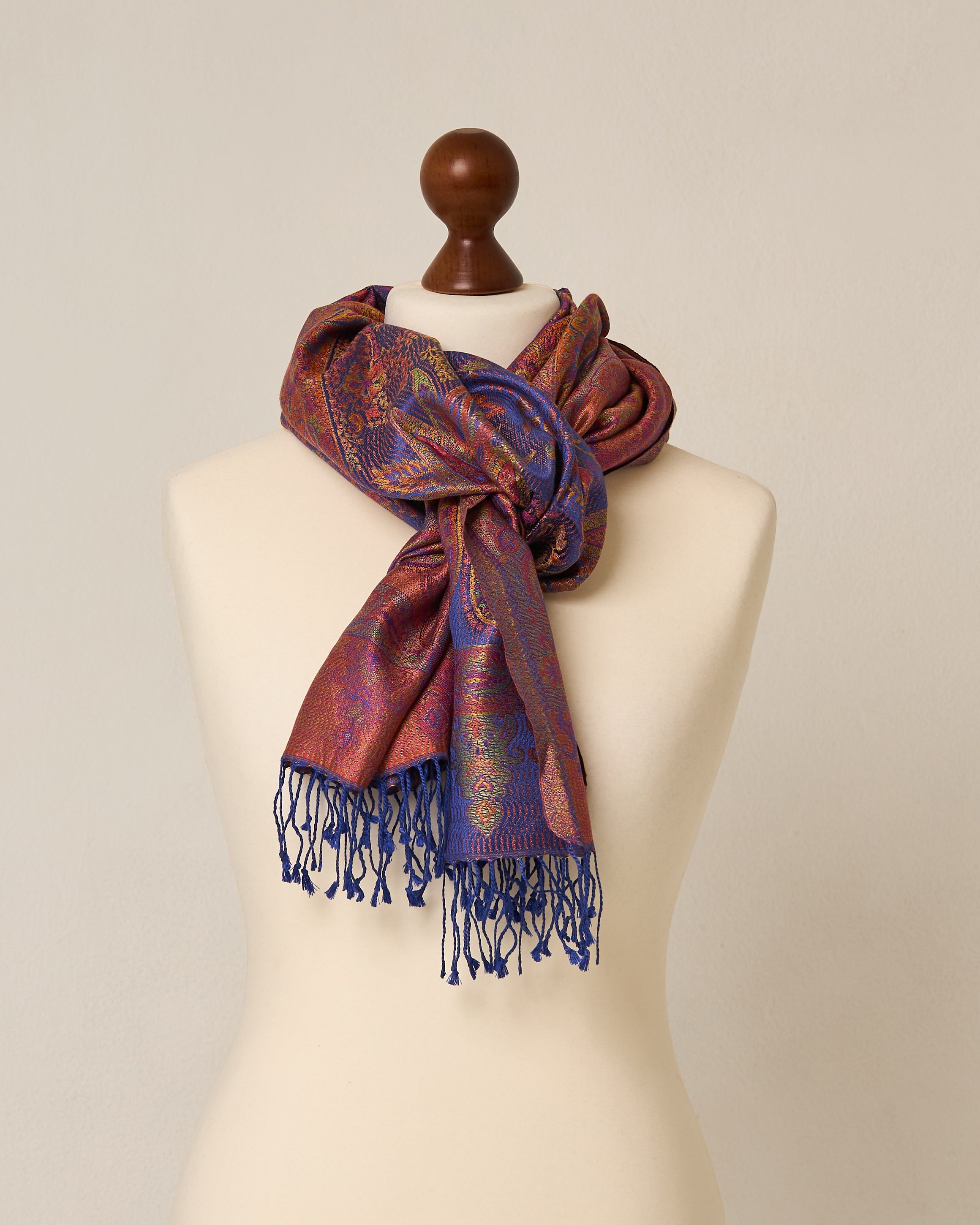 Golden Mirage Silk Jacquard Shawl