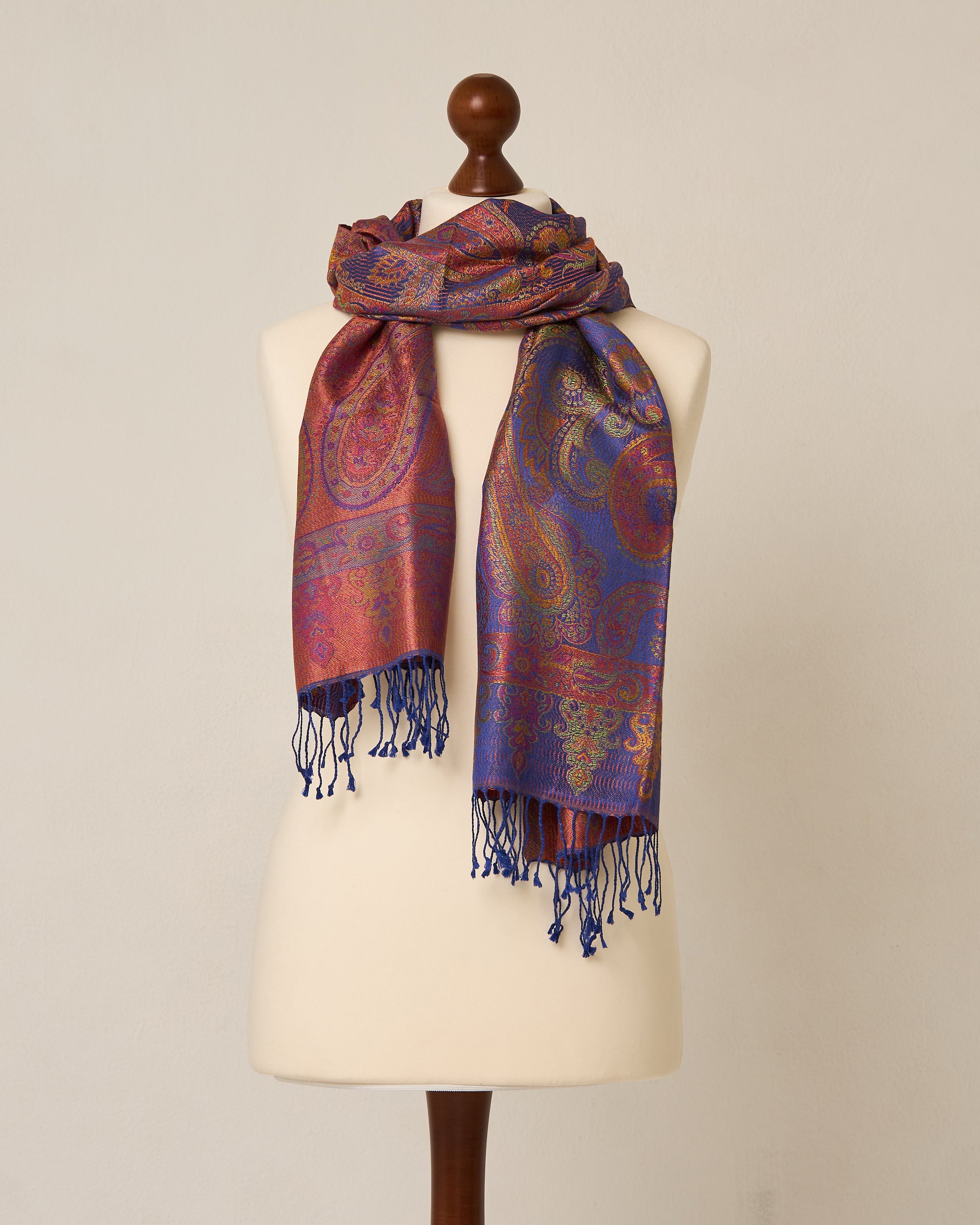 Golden Mirage Silk Jacquard Shawl