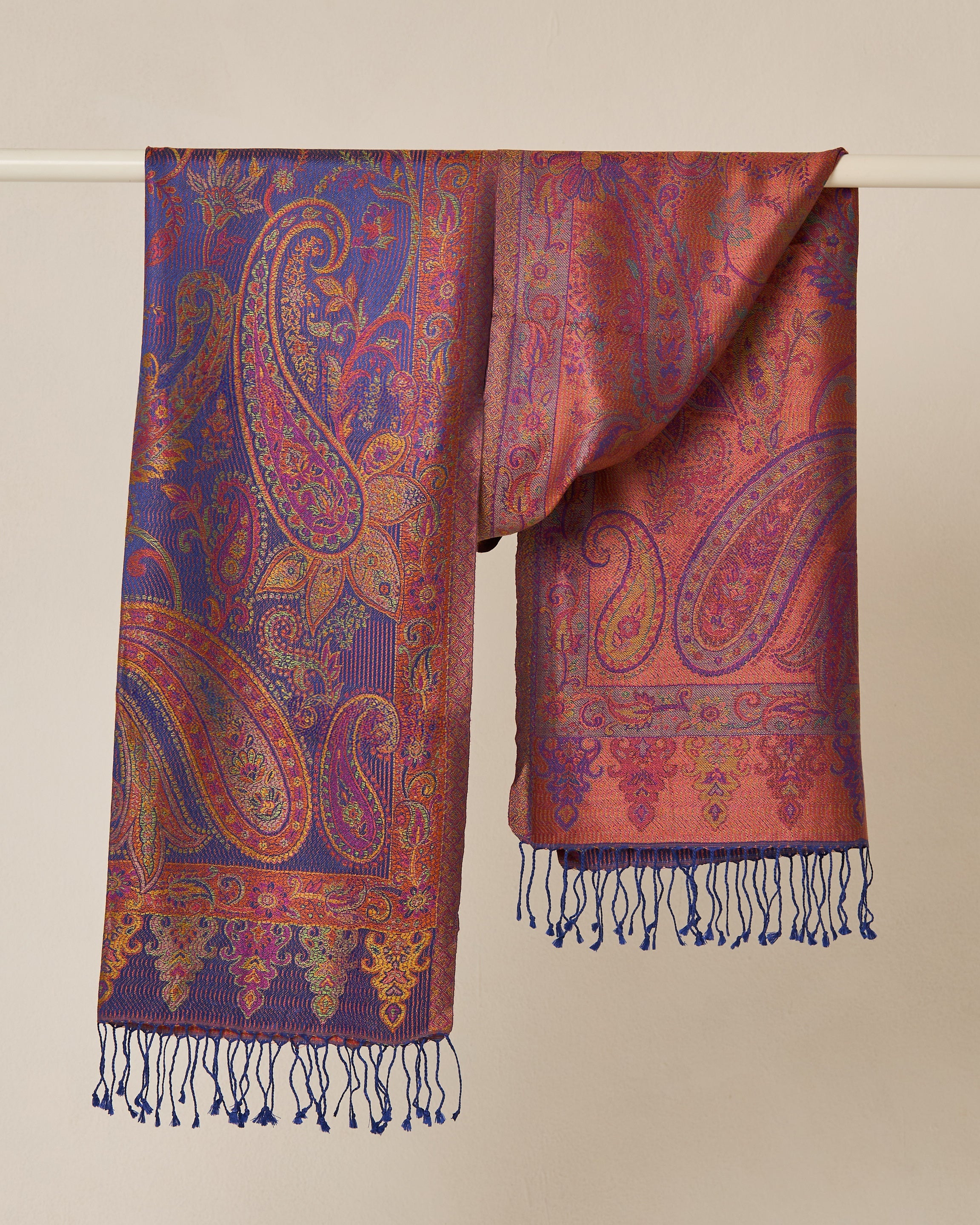 Golden Mirage Silk Jacquard Shawl