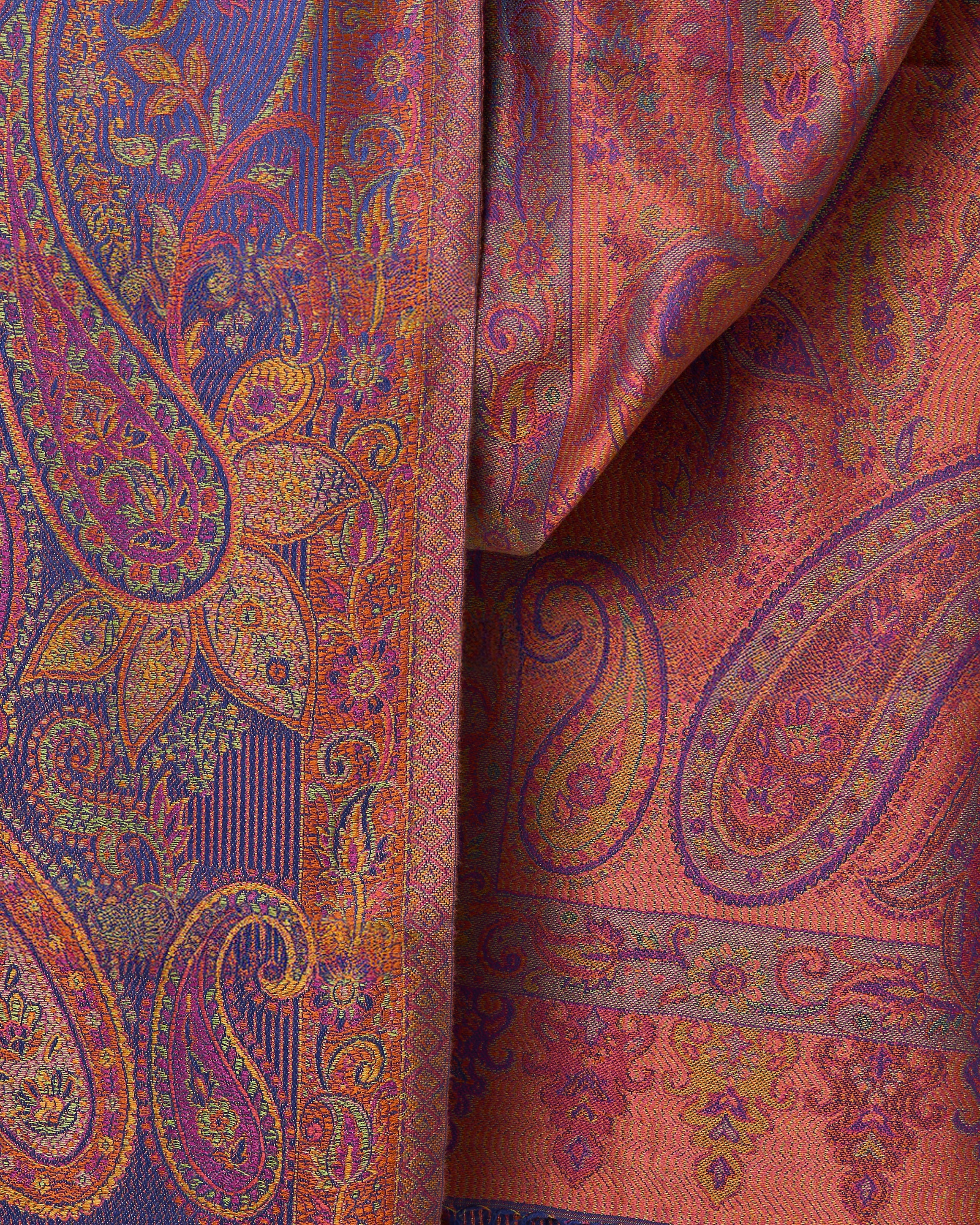 Golden Mirage Silk Jacquard Shawl