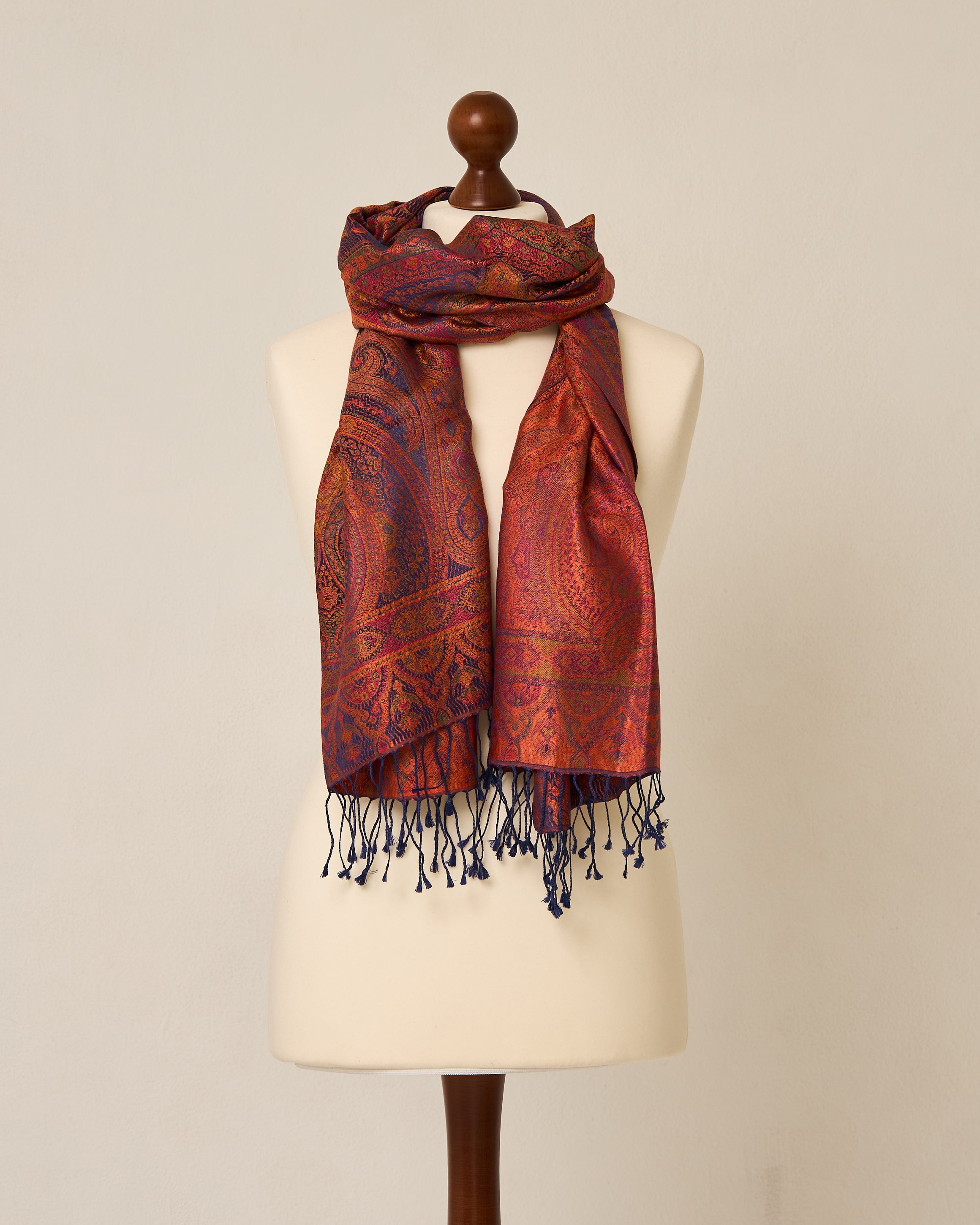 Autumn Majesty Silk Jacquard Shawl