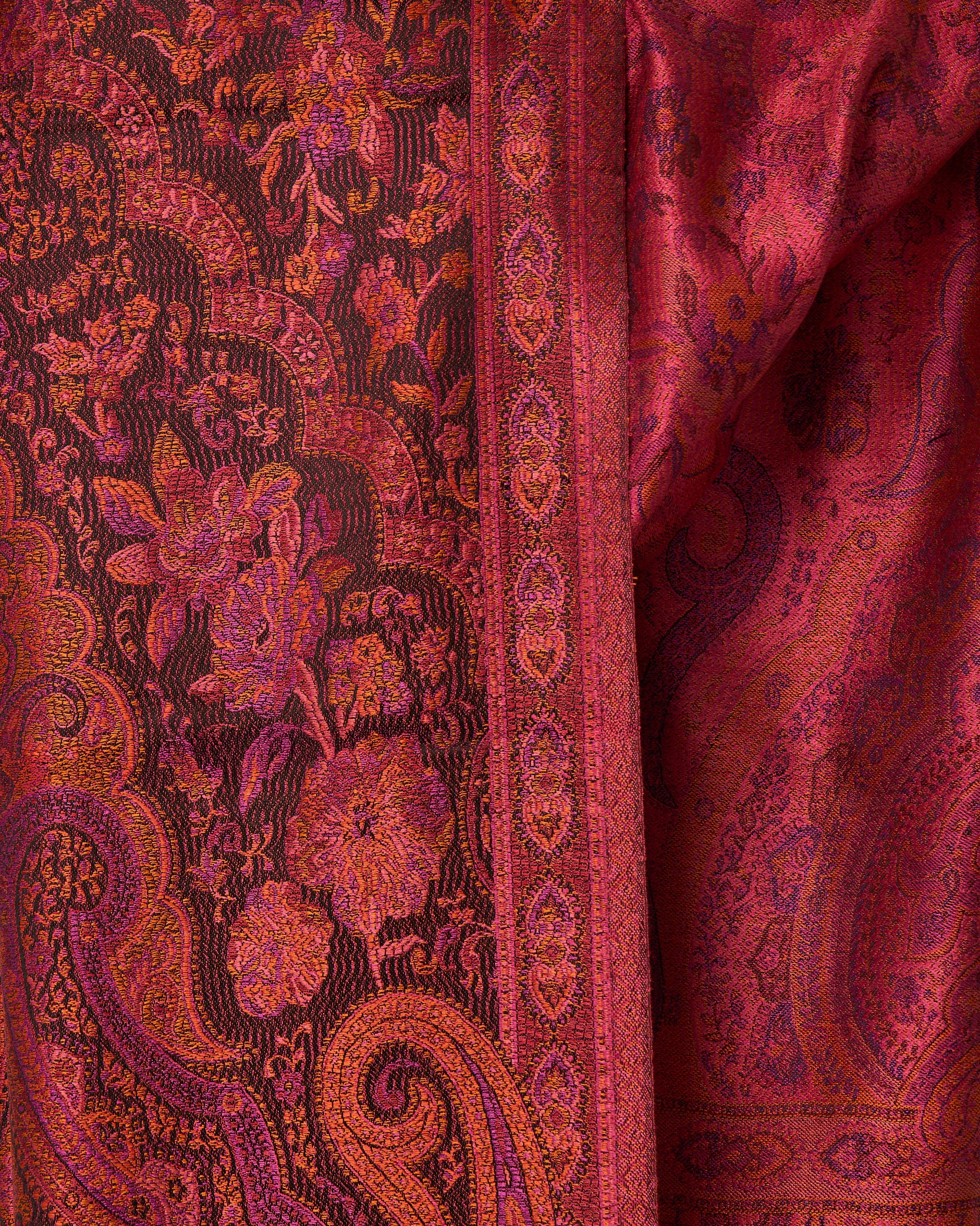 Velvet Amaranth Silk Jacquard Shawl