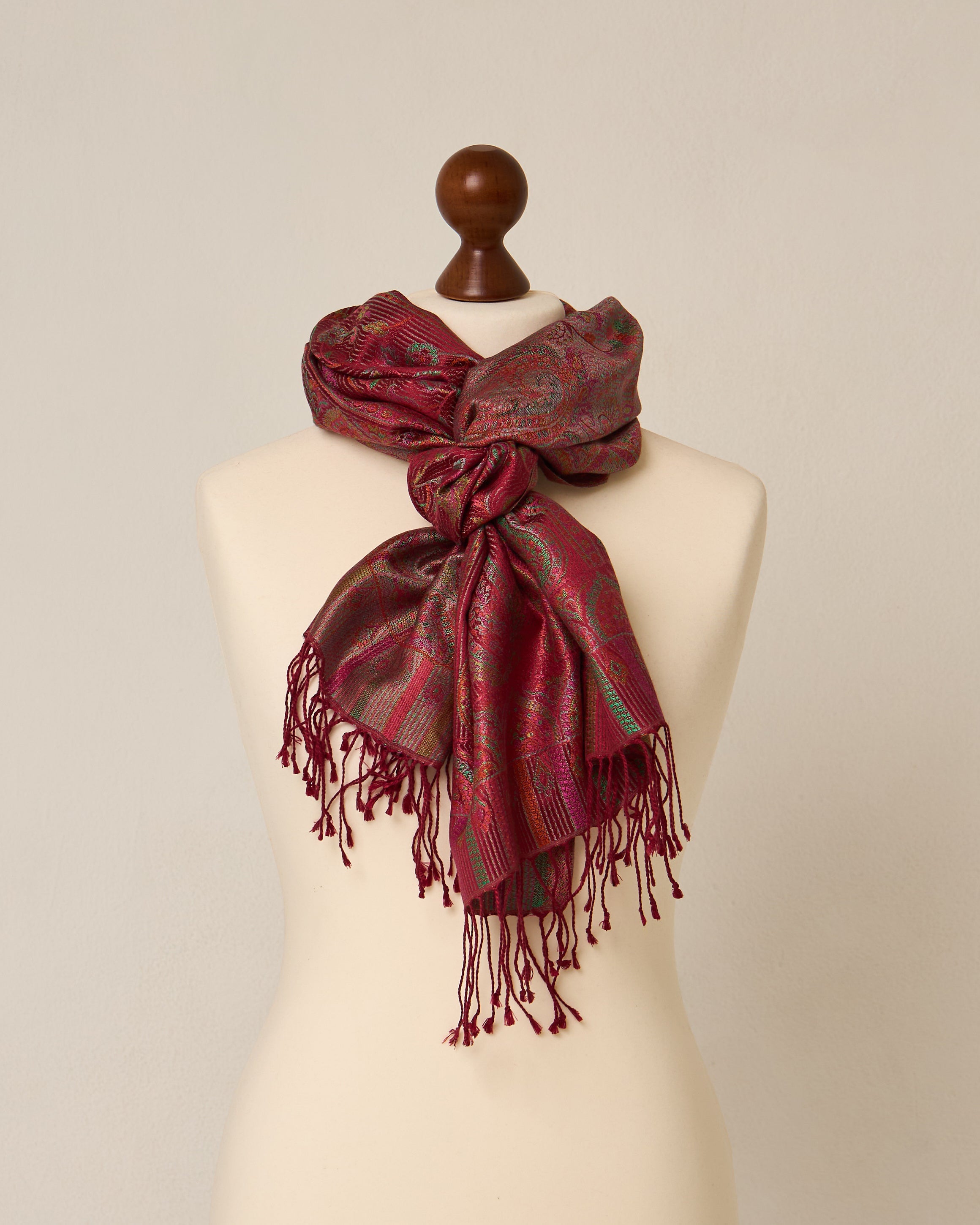 Rose Garden Silk Jacquard Shawl