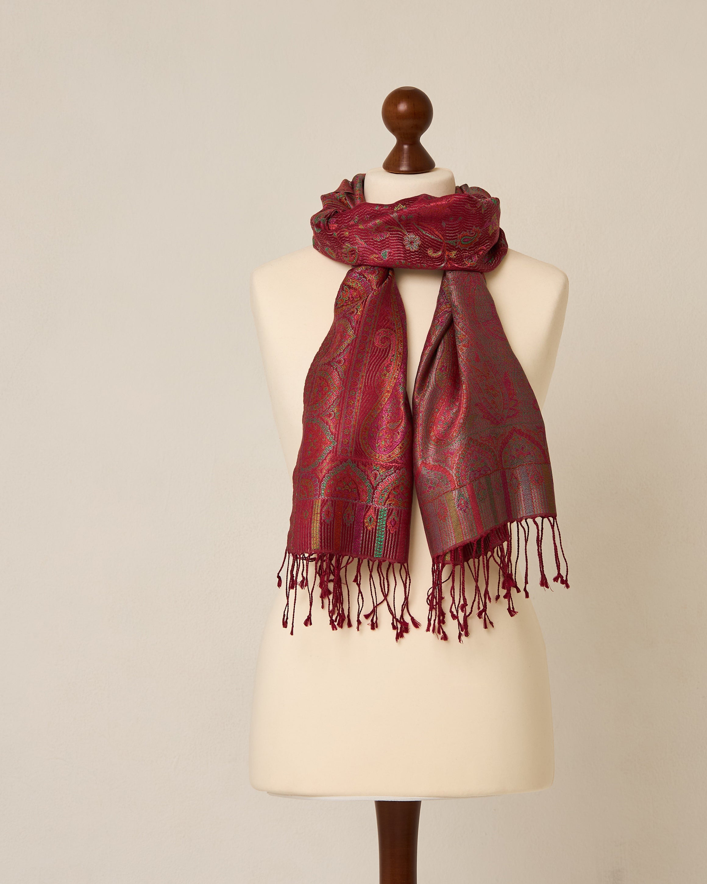 Rose Garden Silk Jacquard Shawl
