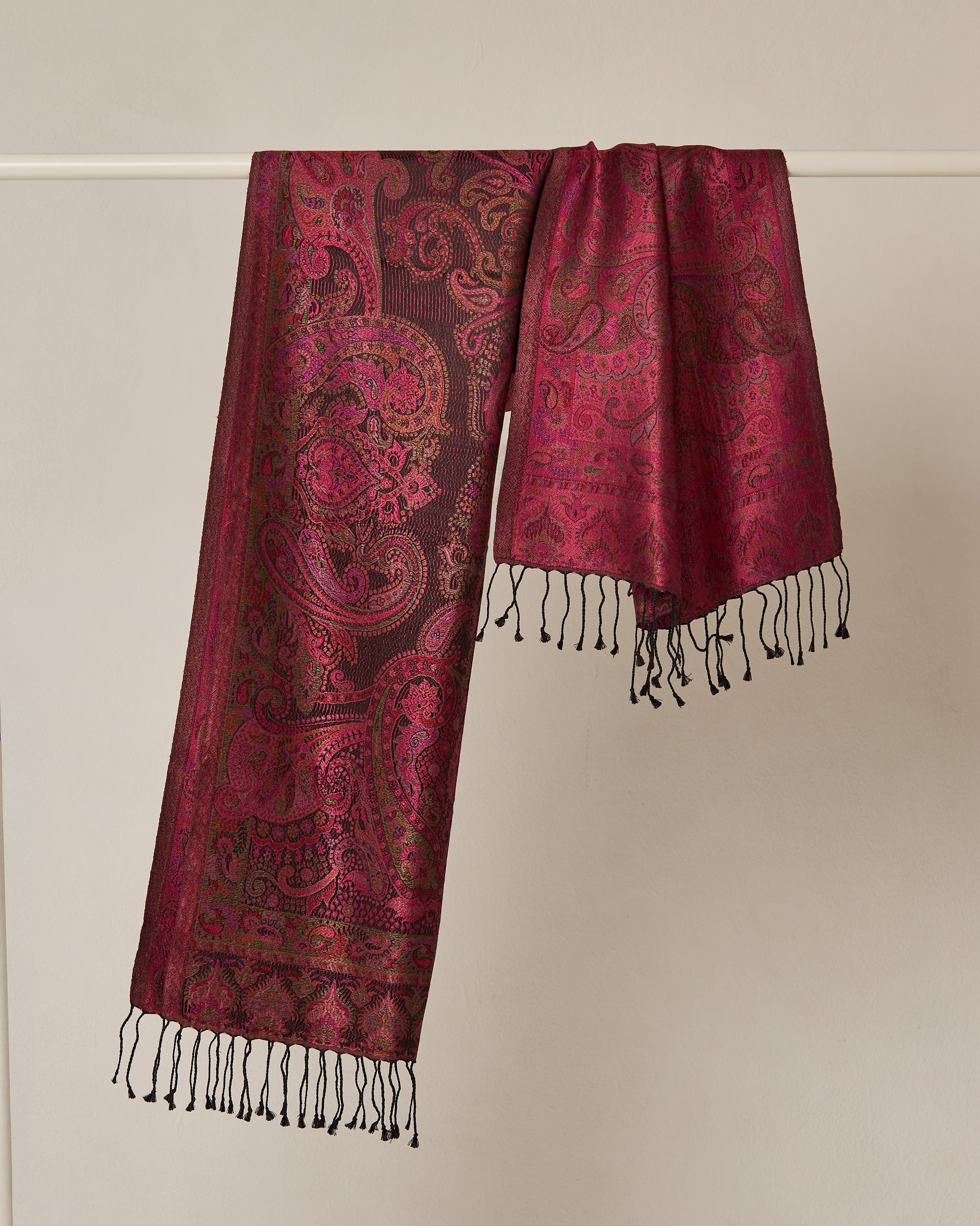 Imperial Orchid Silk Jacquard Shawl