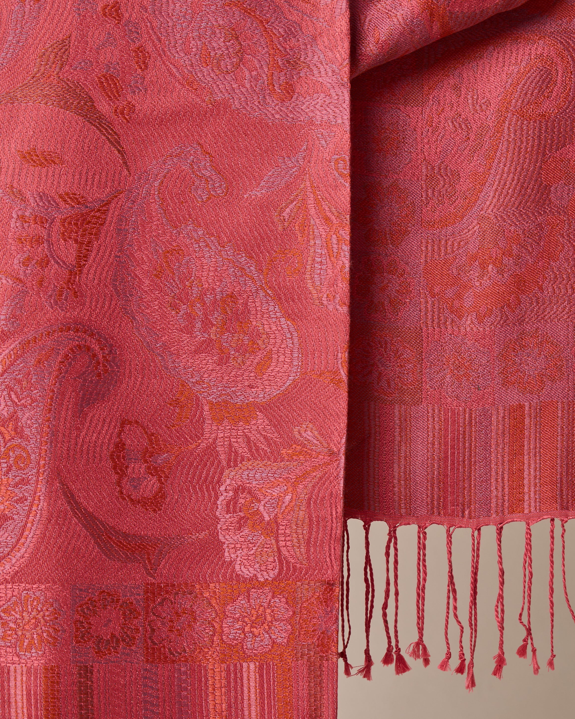 Royal Rose Silk Jacquard Shawl