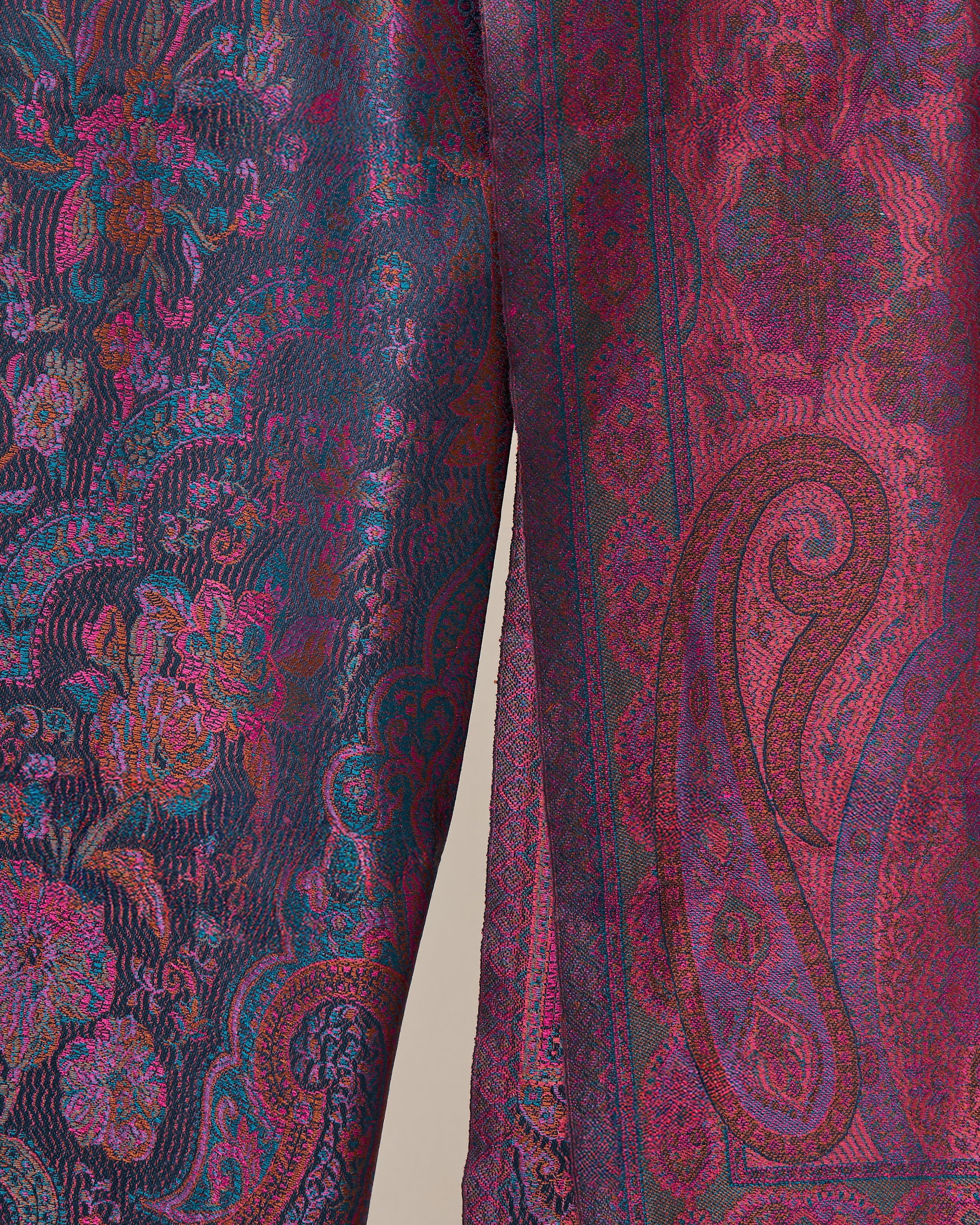 Sapphire Magnolia Silk Jacquard Shawl