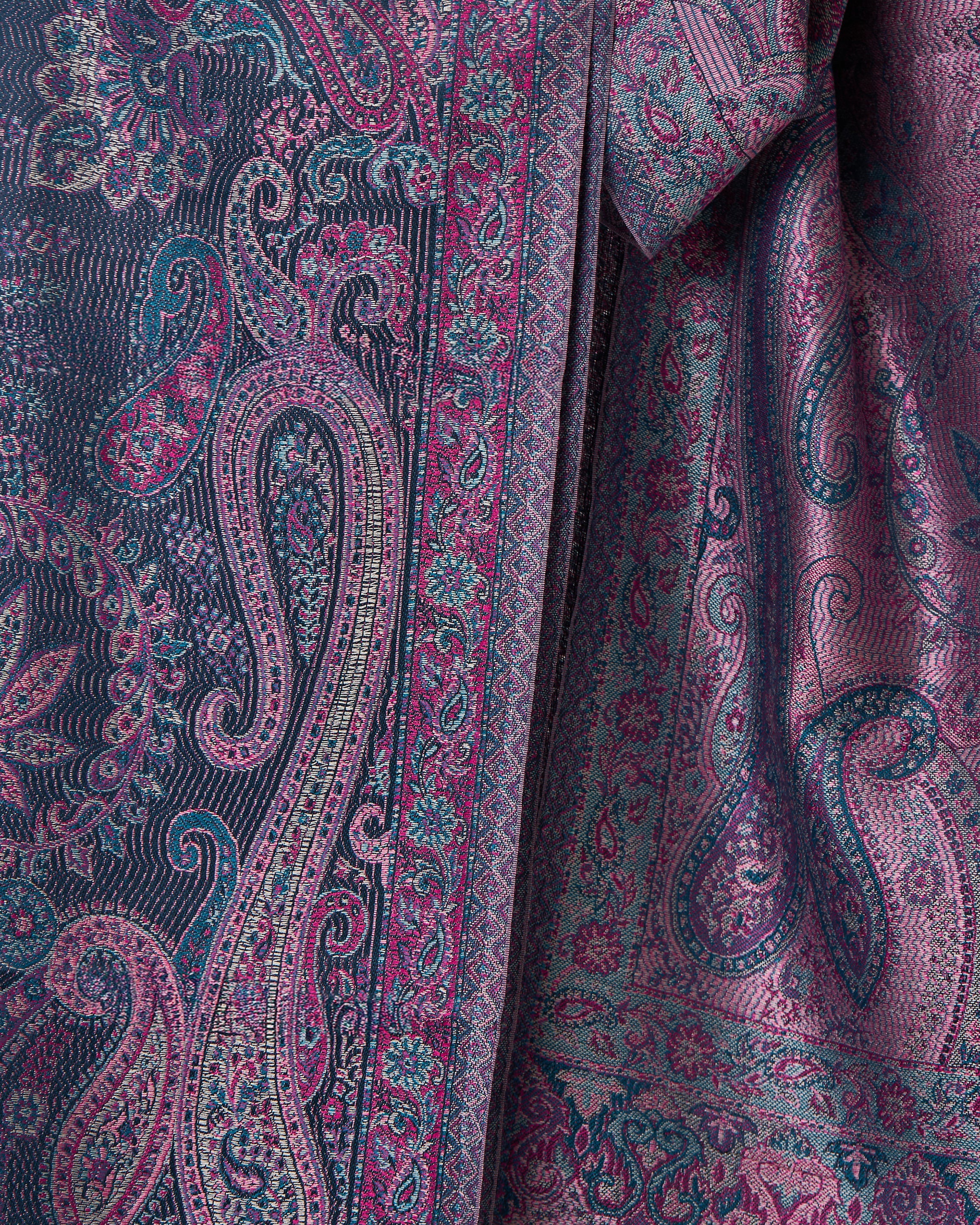 Midnight Iris Silk Jacquard Shawl