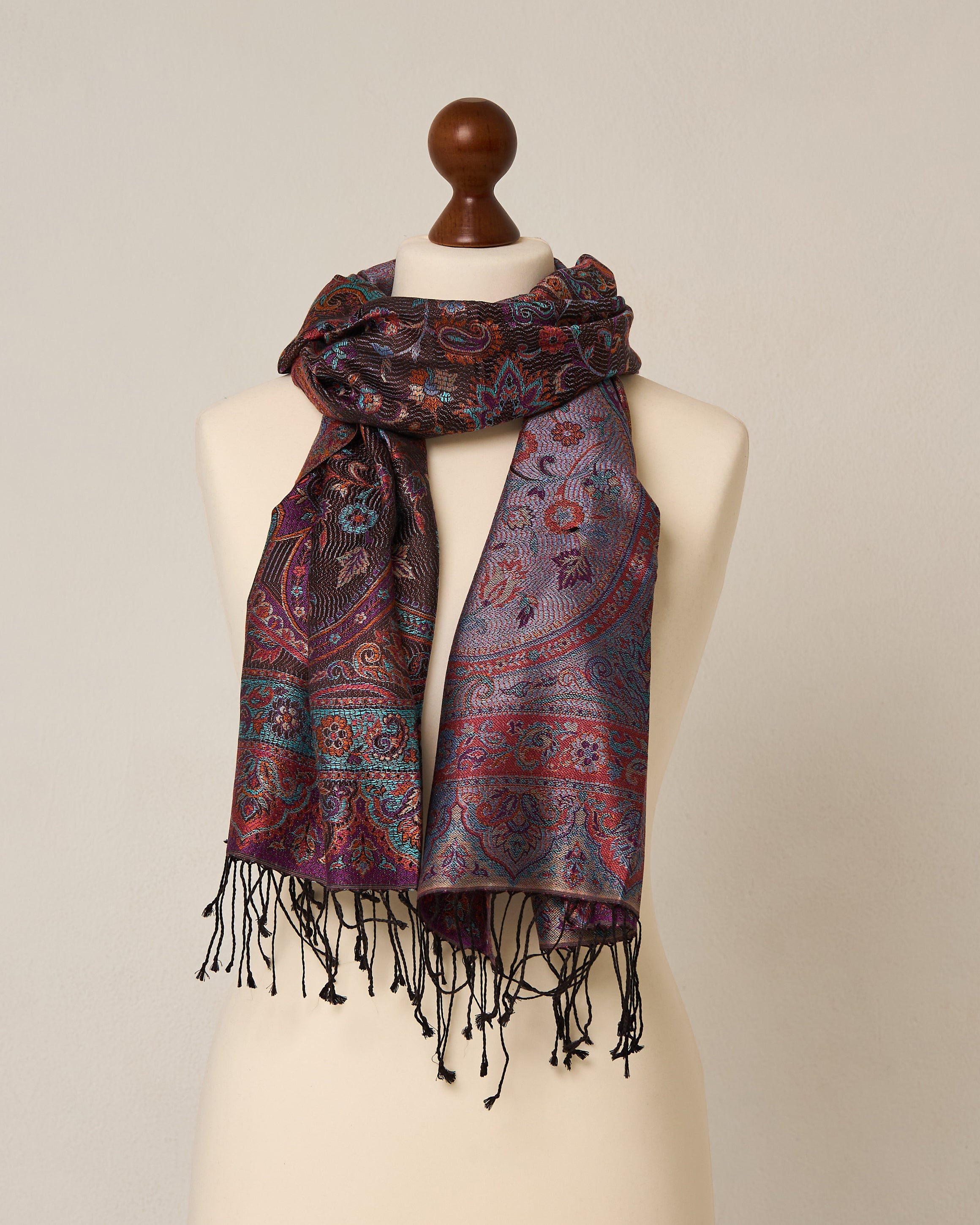 Celestial Opal Silk Jacquard Shawl