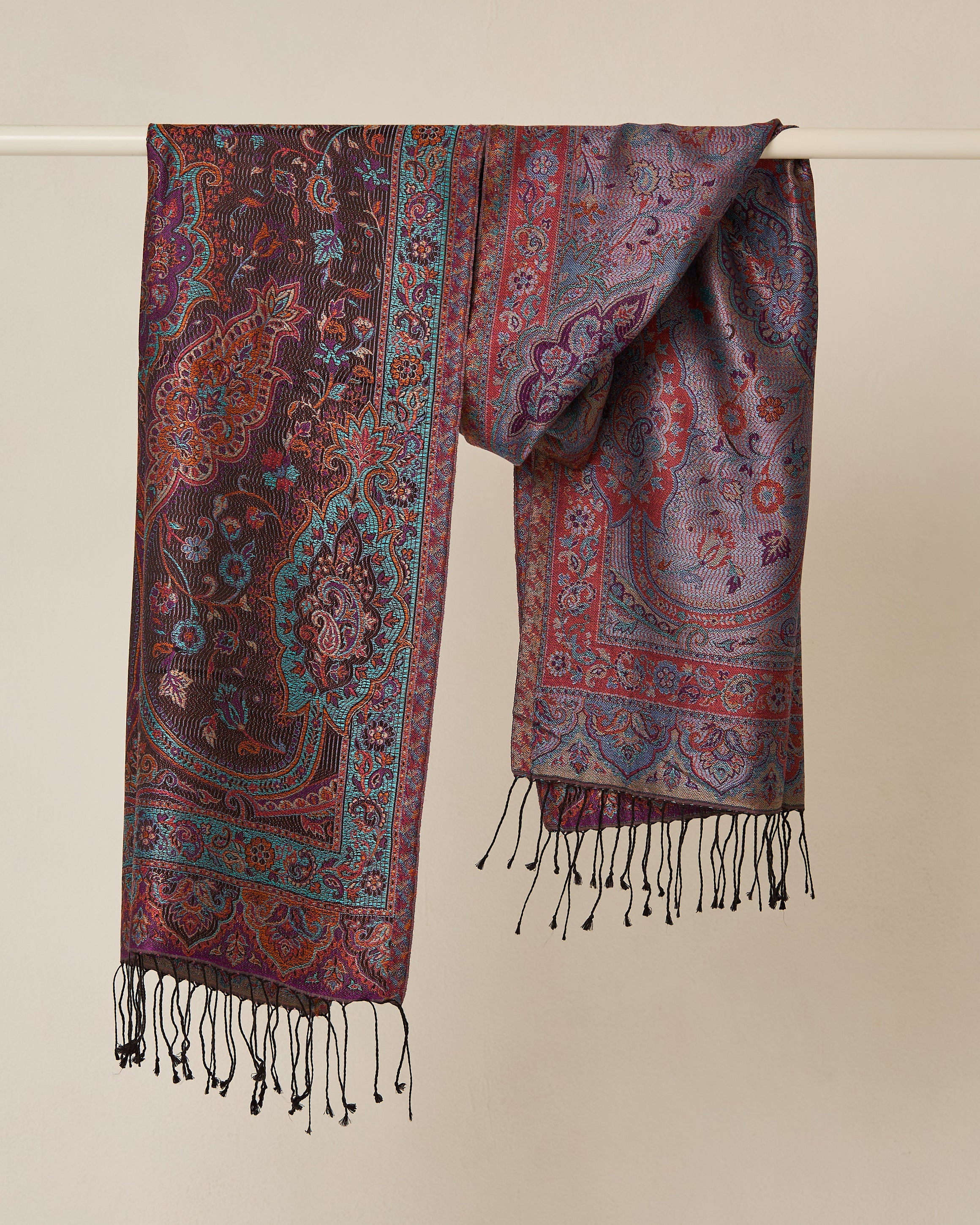 Celestial Opal Silk Jacquard Shawl